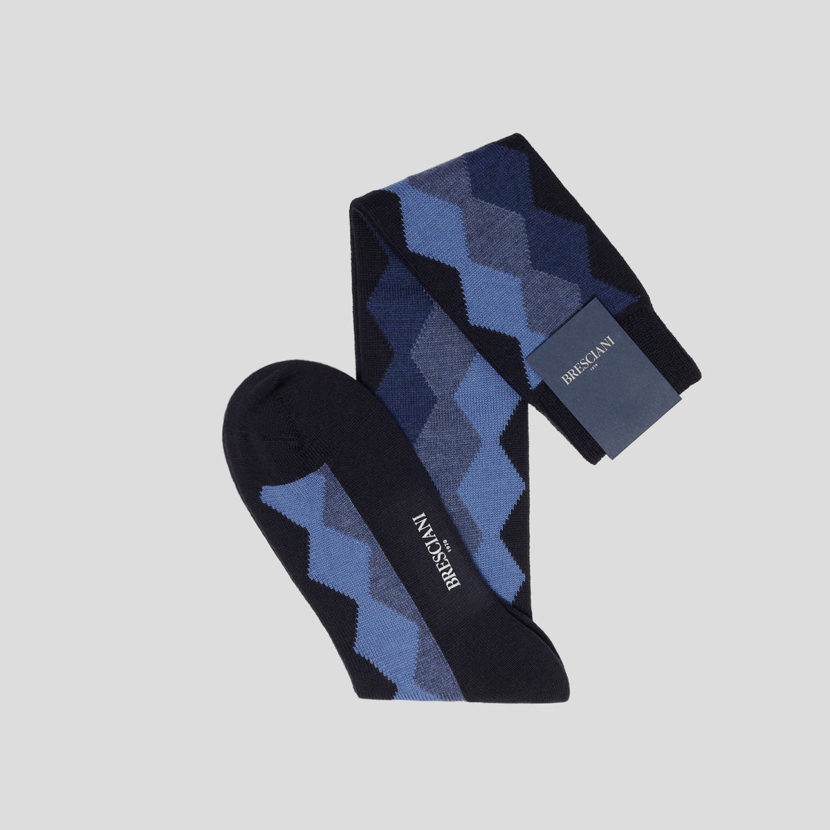 Calze lana fantasia blu Bresciani