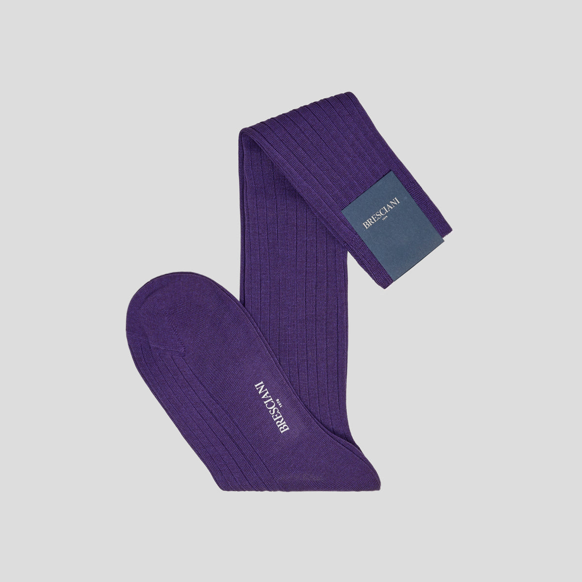 Calze cotone medio peso tinta unita mauve Bresciani