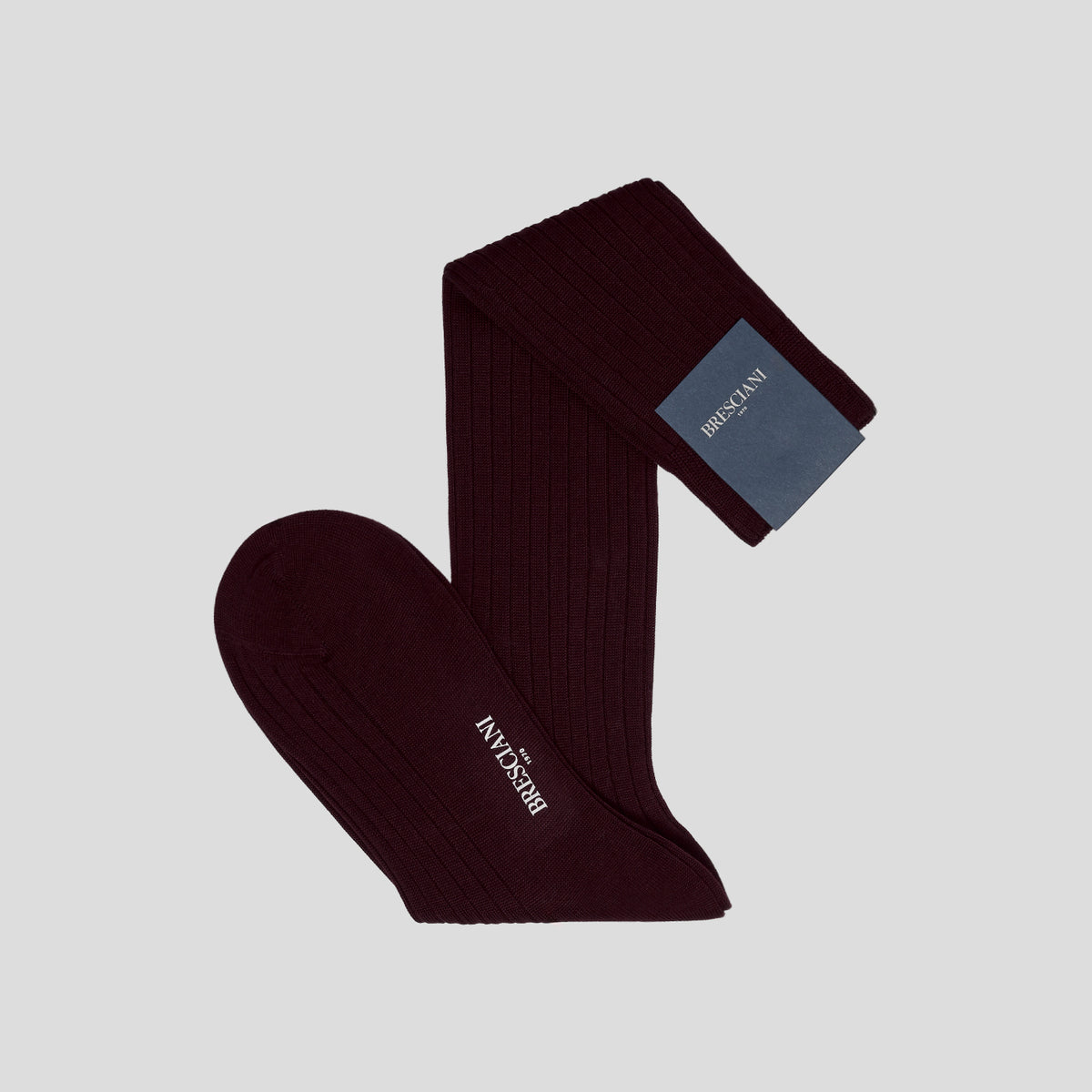 Calze cotone medio peso tinta unita bordeaux Bresciani