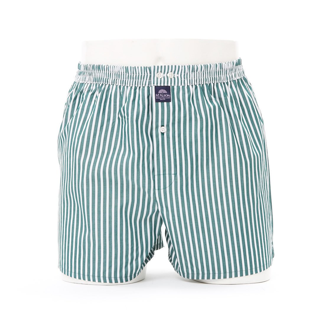 Boxer rigato verde bianco McAlson