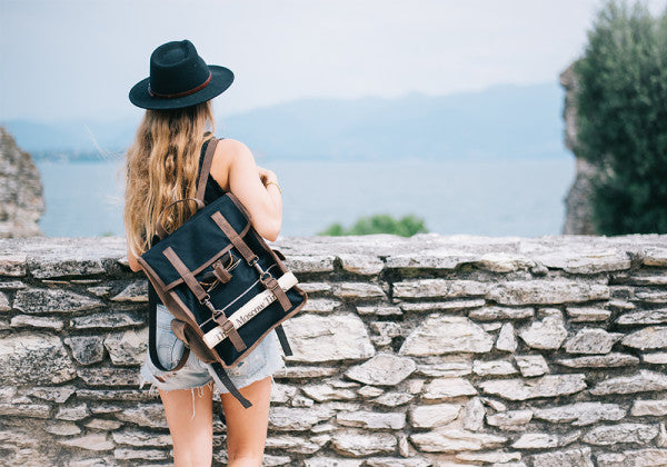 Backpack Survey Evolution pelle denim navy jeans Kjore Project