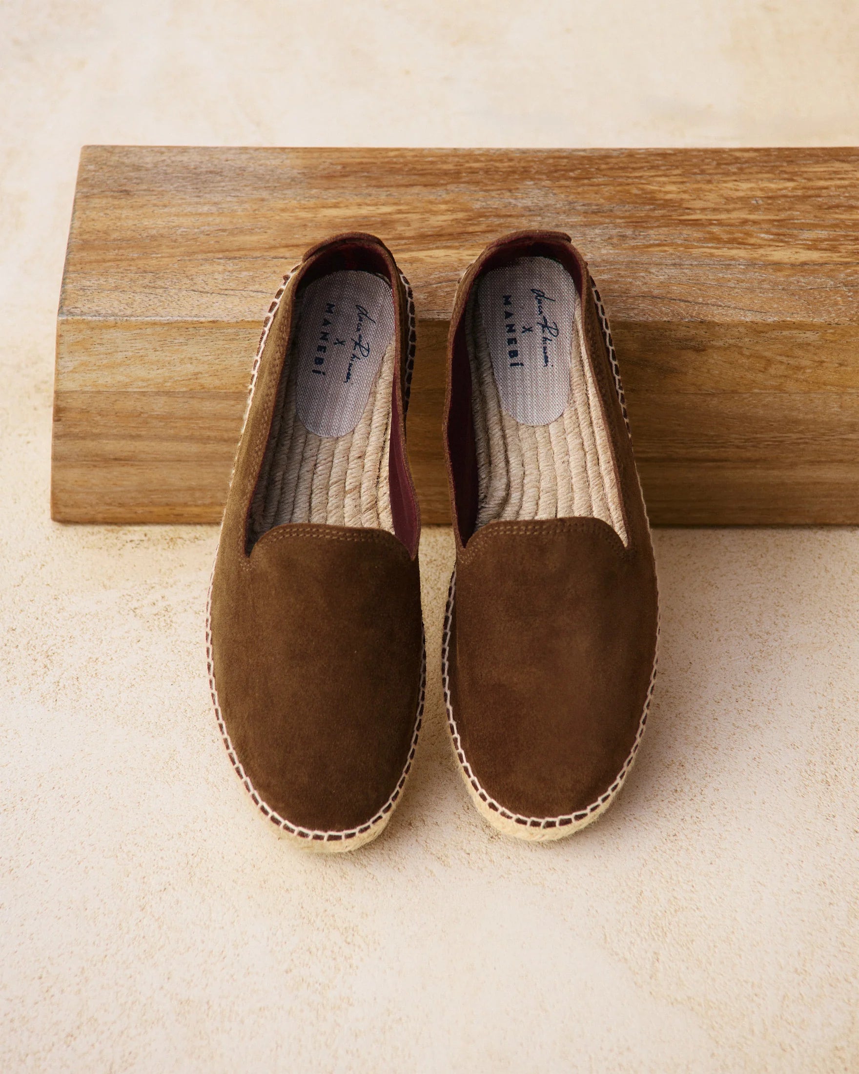Espadrillas Tangana suede tobacco Luca Rubinacci x Manebì