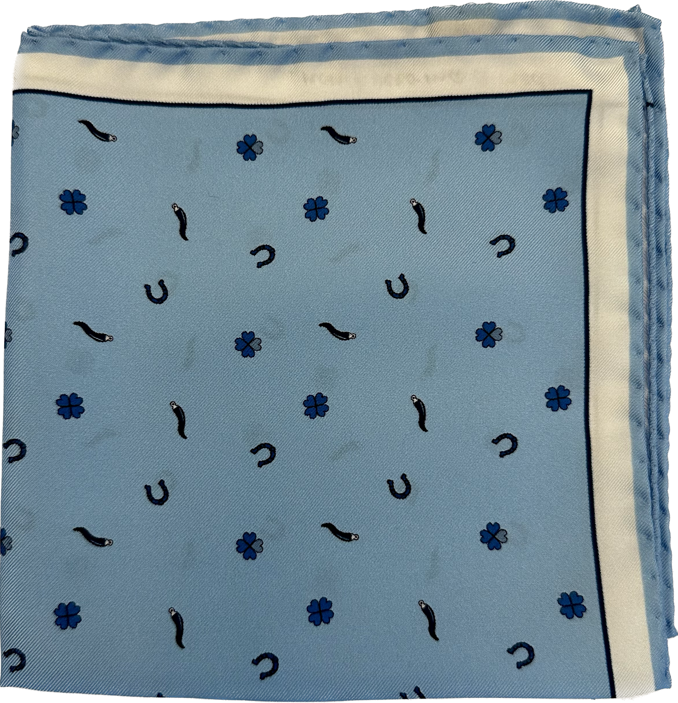 Pocket square scaramantica celeste seta Fefè