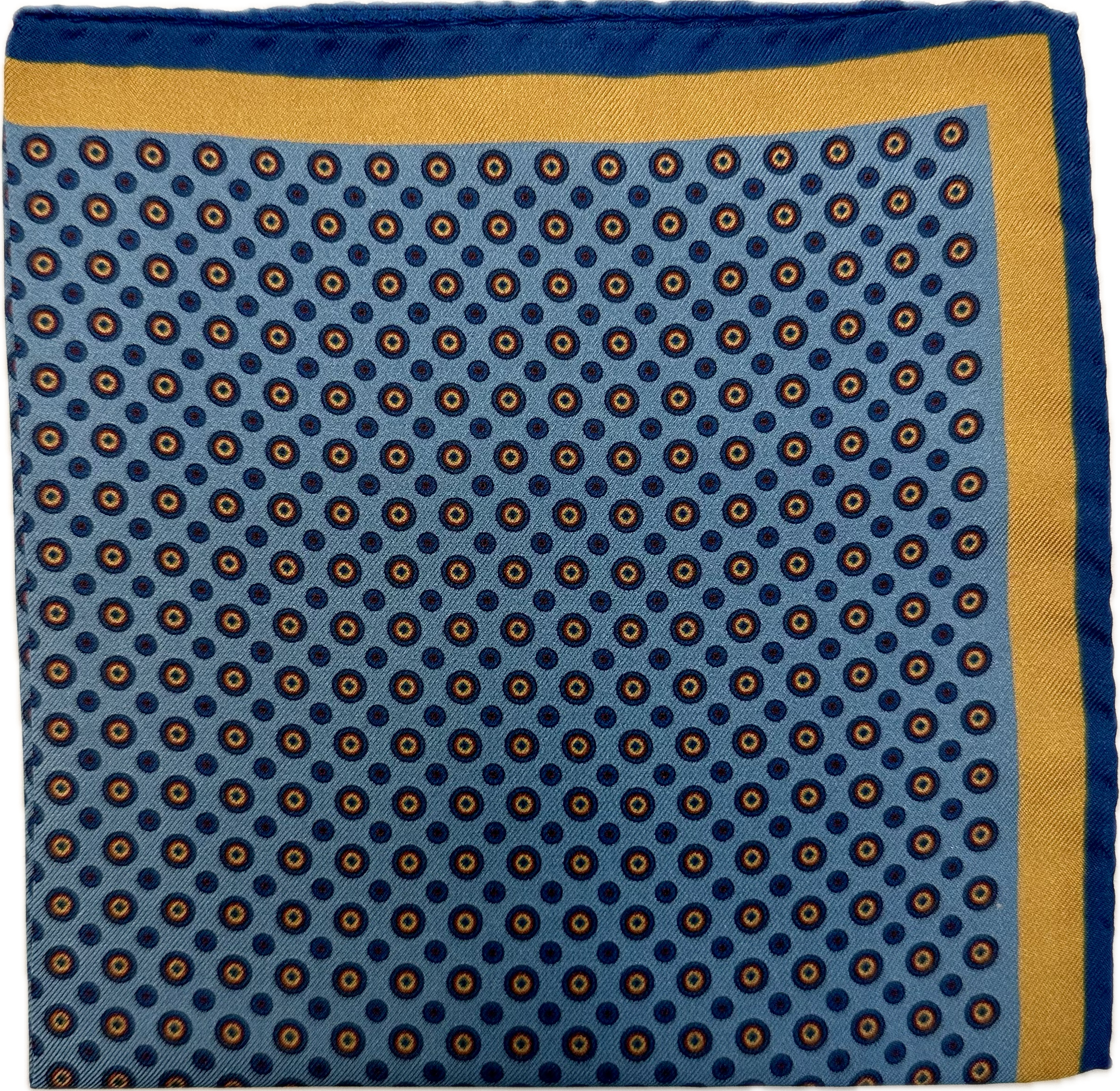 Pocket square fantasia tondi light blue Fefè