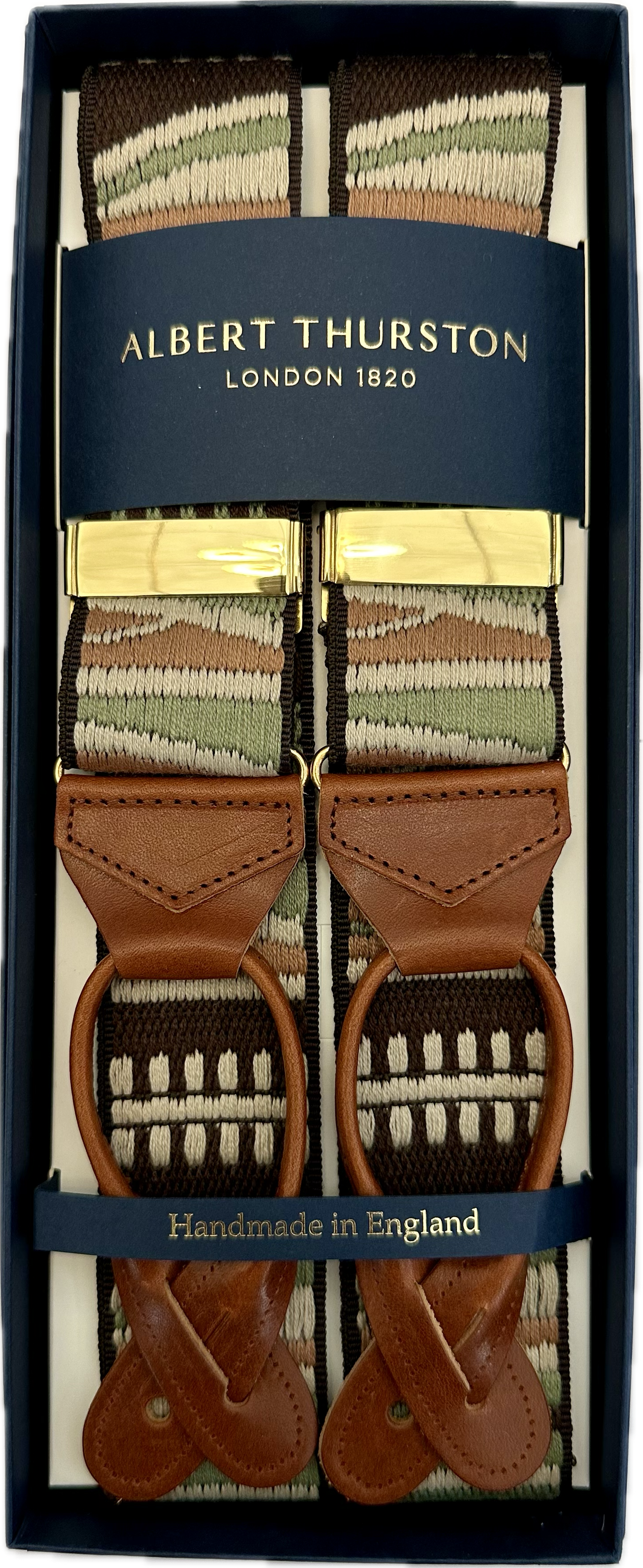 Bretelle Navajo verde moro beige Albert Thurston