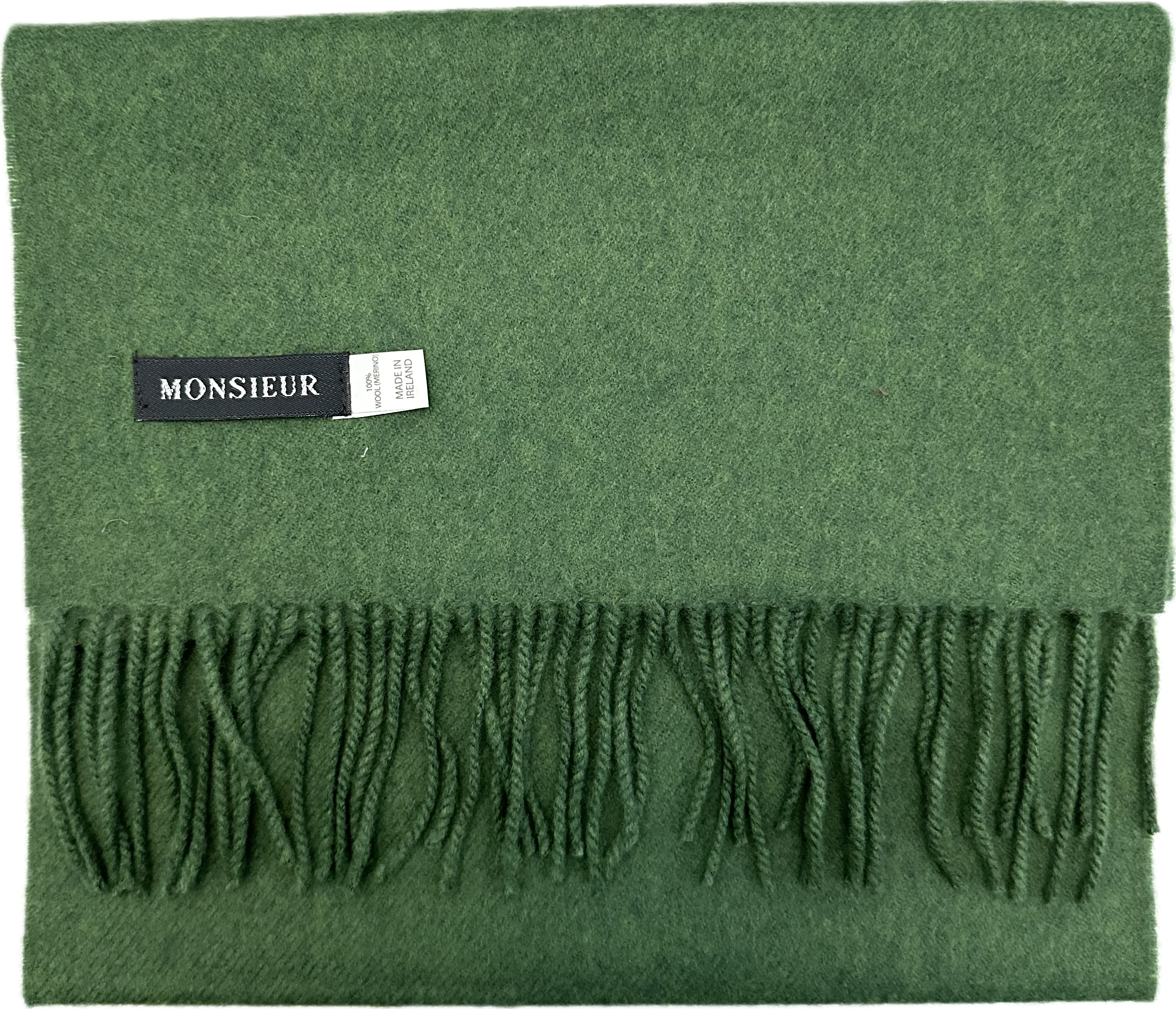 Sciarpa tinta unita luxury wool verde Monsieur