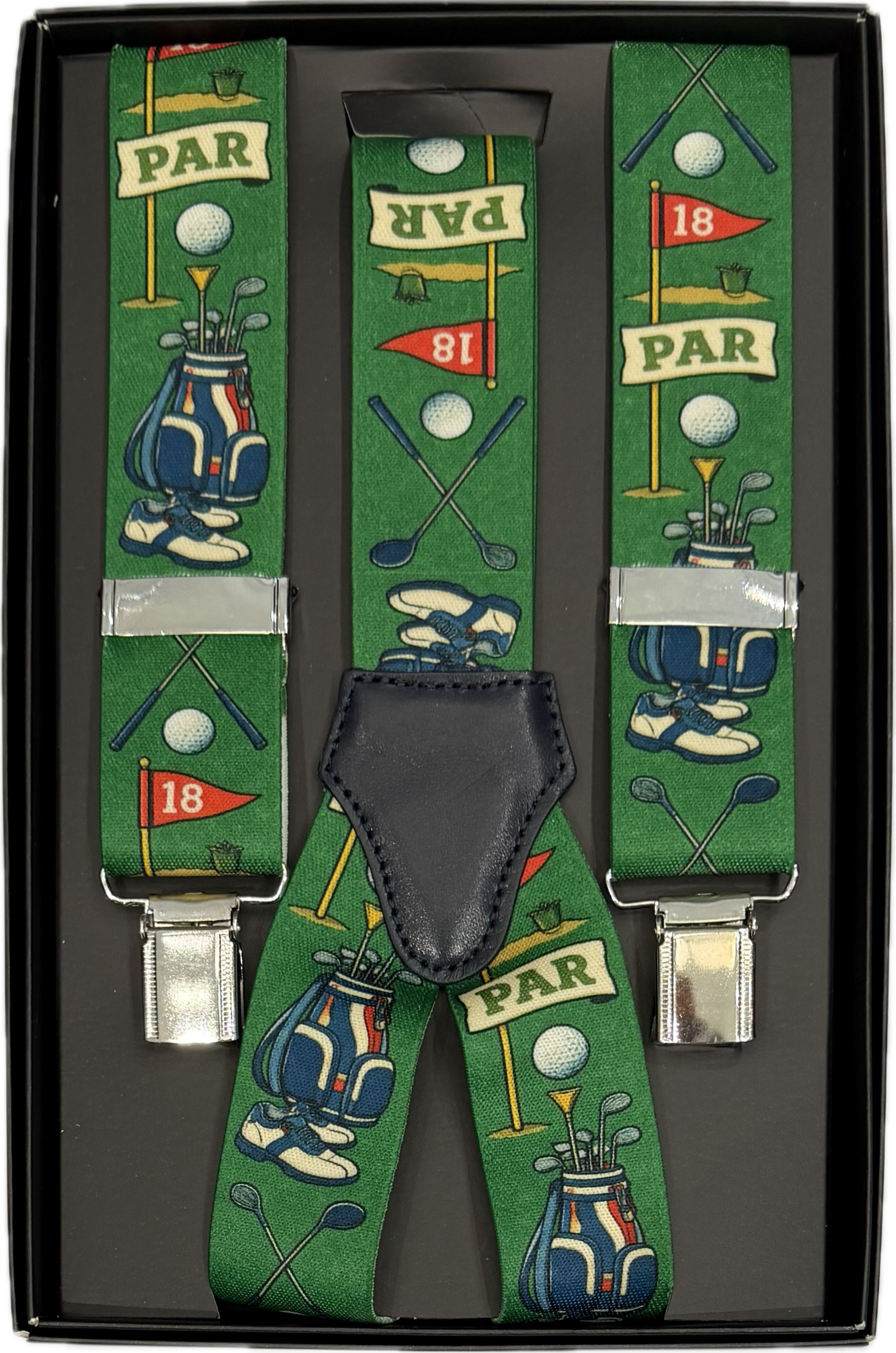 Bretelle elastico clip fantasia golf verde Monsieur