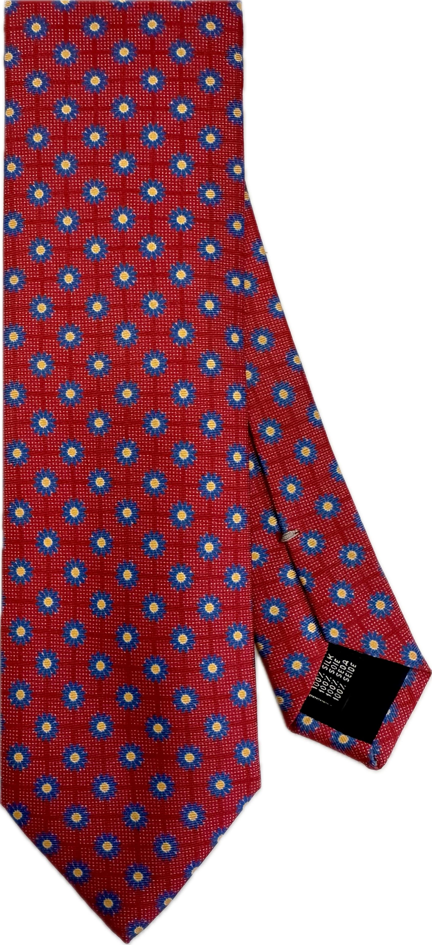Cravatta seta rossa margherite royal Monsieur