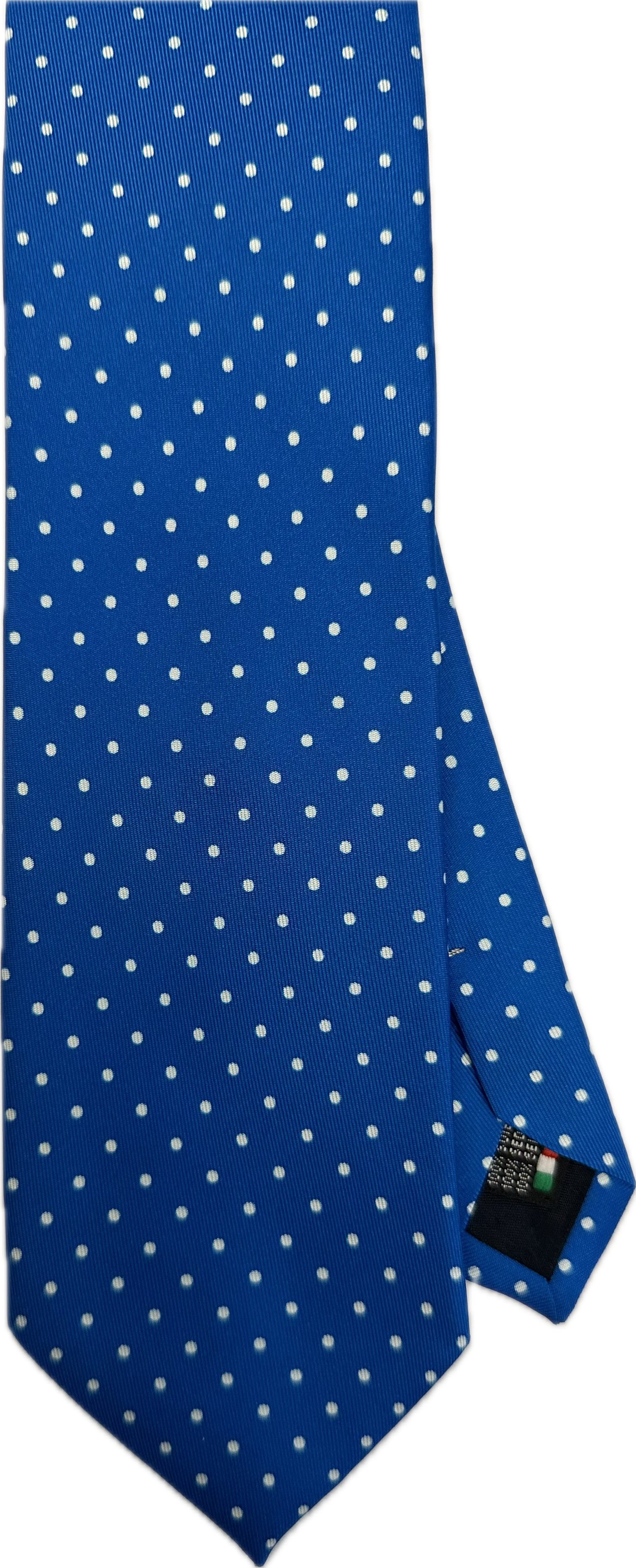 Cravatta seta blu chiaro pois bianco Monsieur