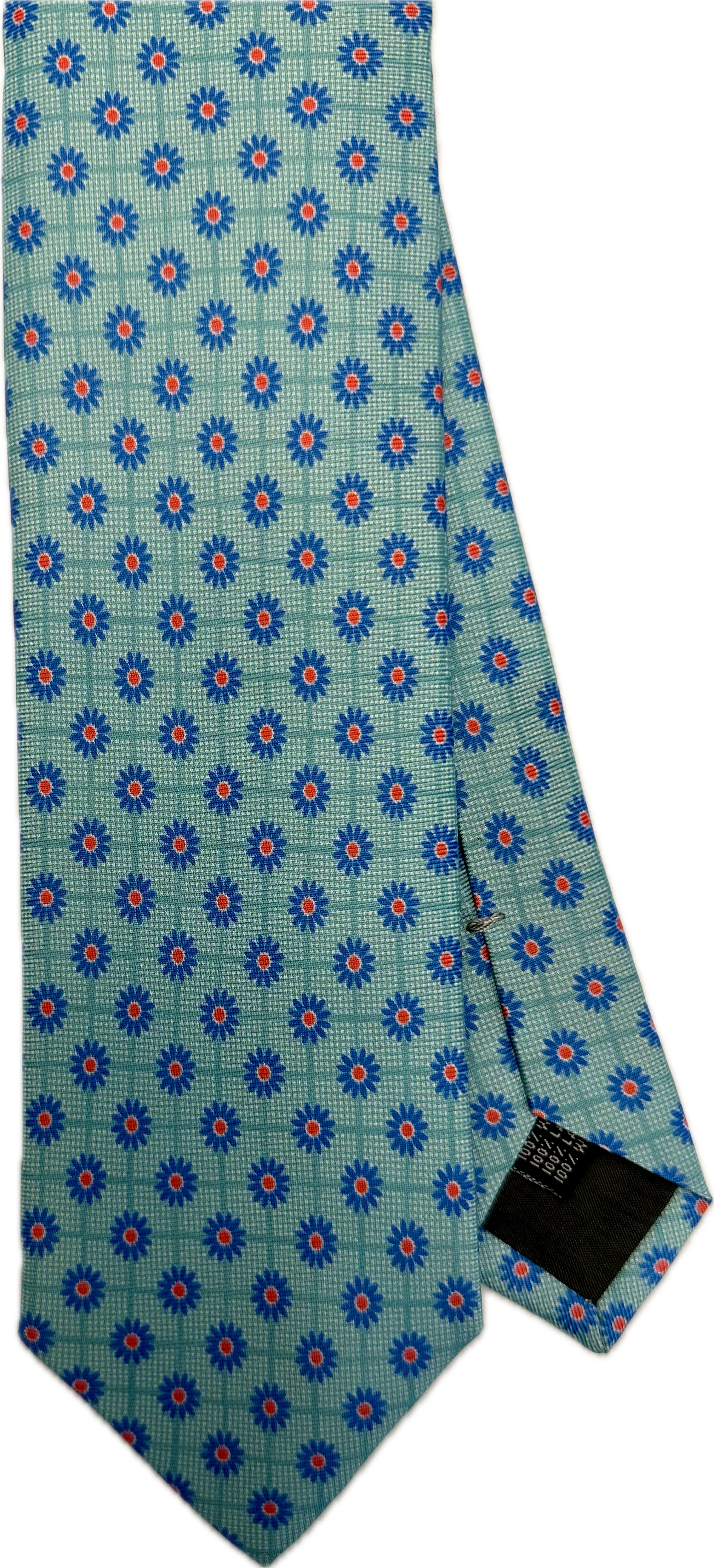 Cravatta seta acquamarina margherite royal Monsieur