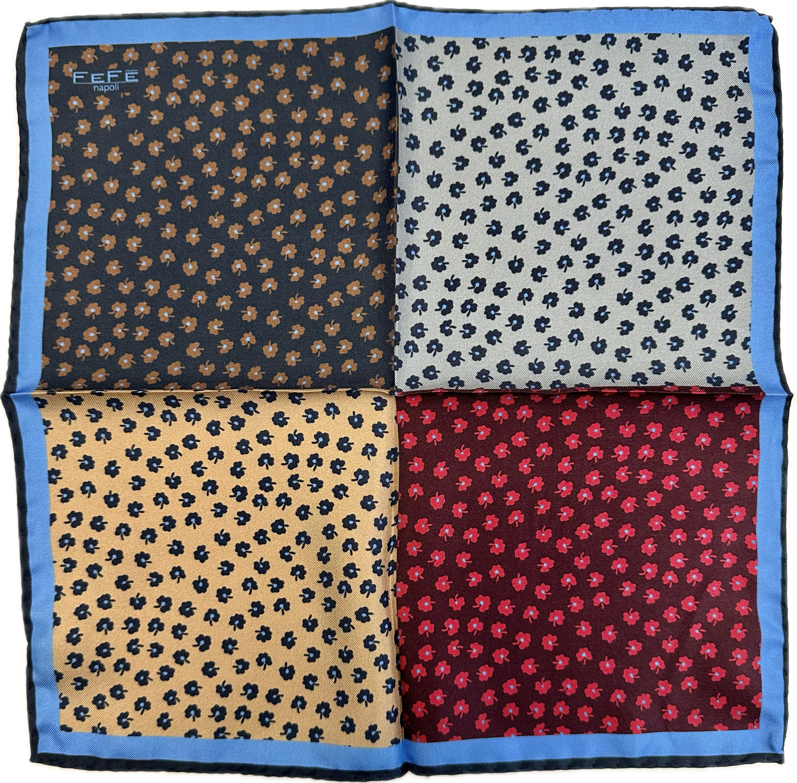 Pocket square quattro fantasie fiorellini Fefè