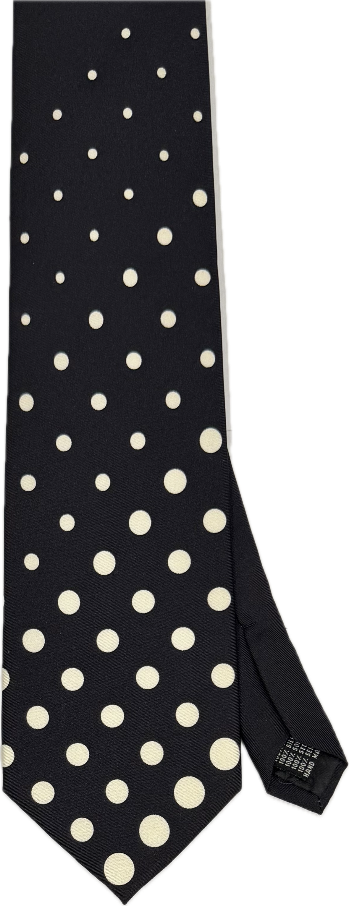 Cravatta seta grigia fantasia crazy dot nera Monsieur
