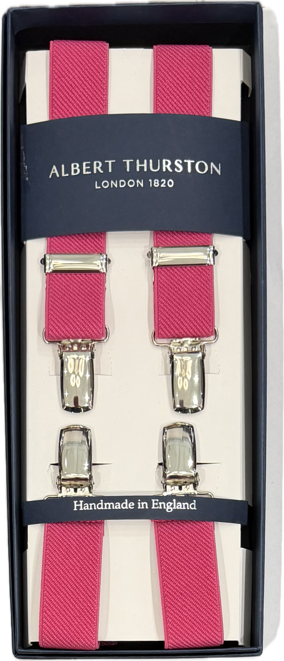 Bretelle elastico clip tinta unita fucsia Albert Thurston
