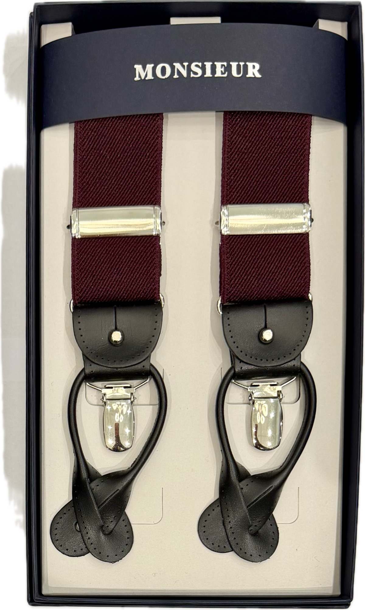 Bretelle tinta unita bordeaux Monsieur