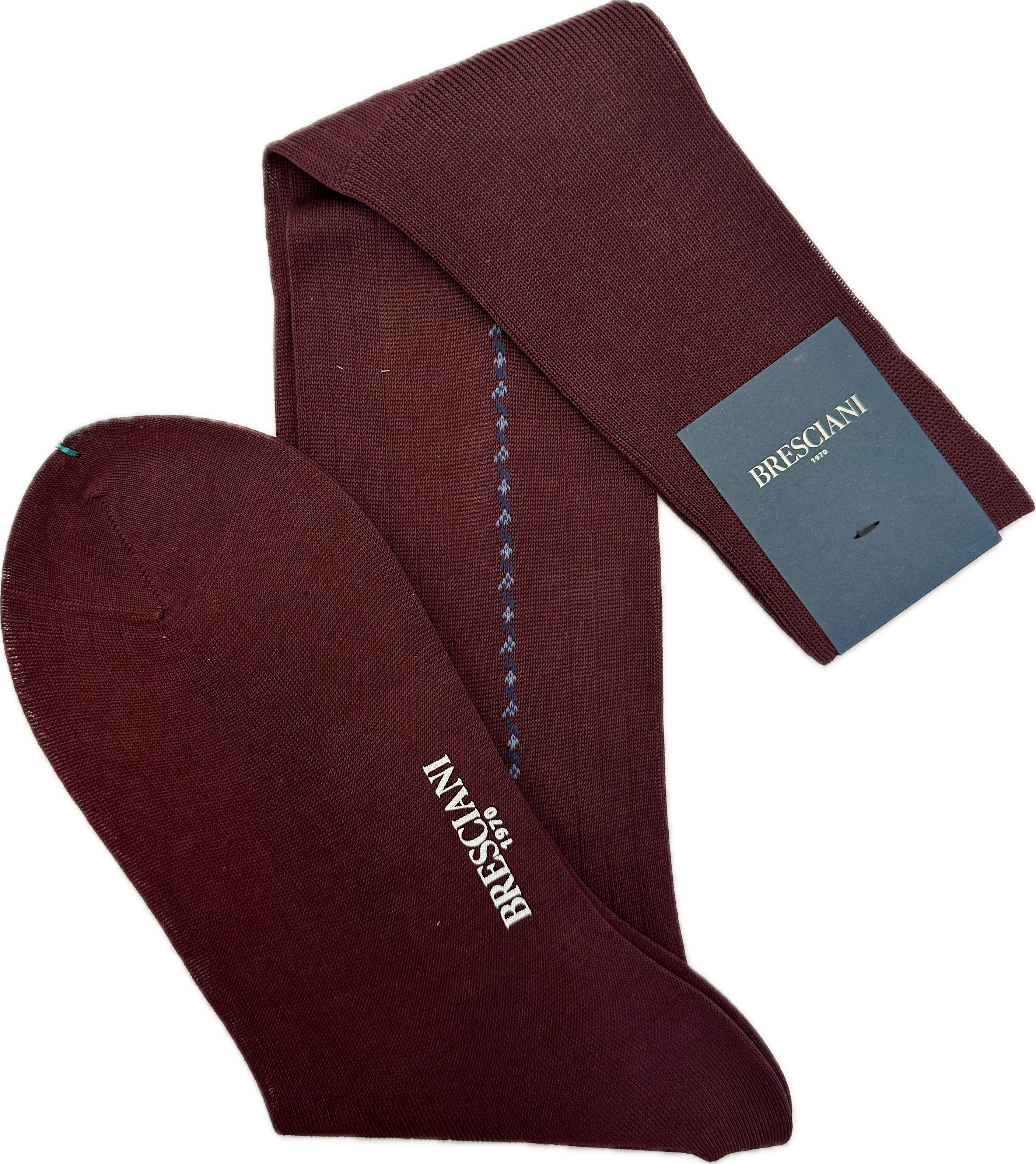 Calze cotone jacquard catenella bordeaux Bresciani