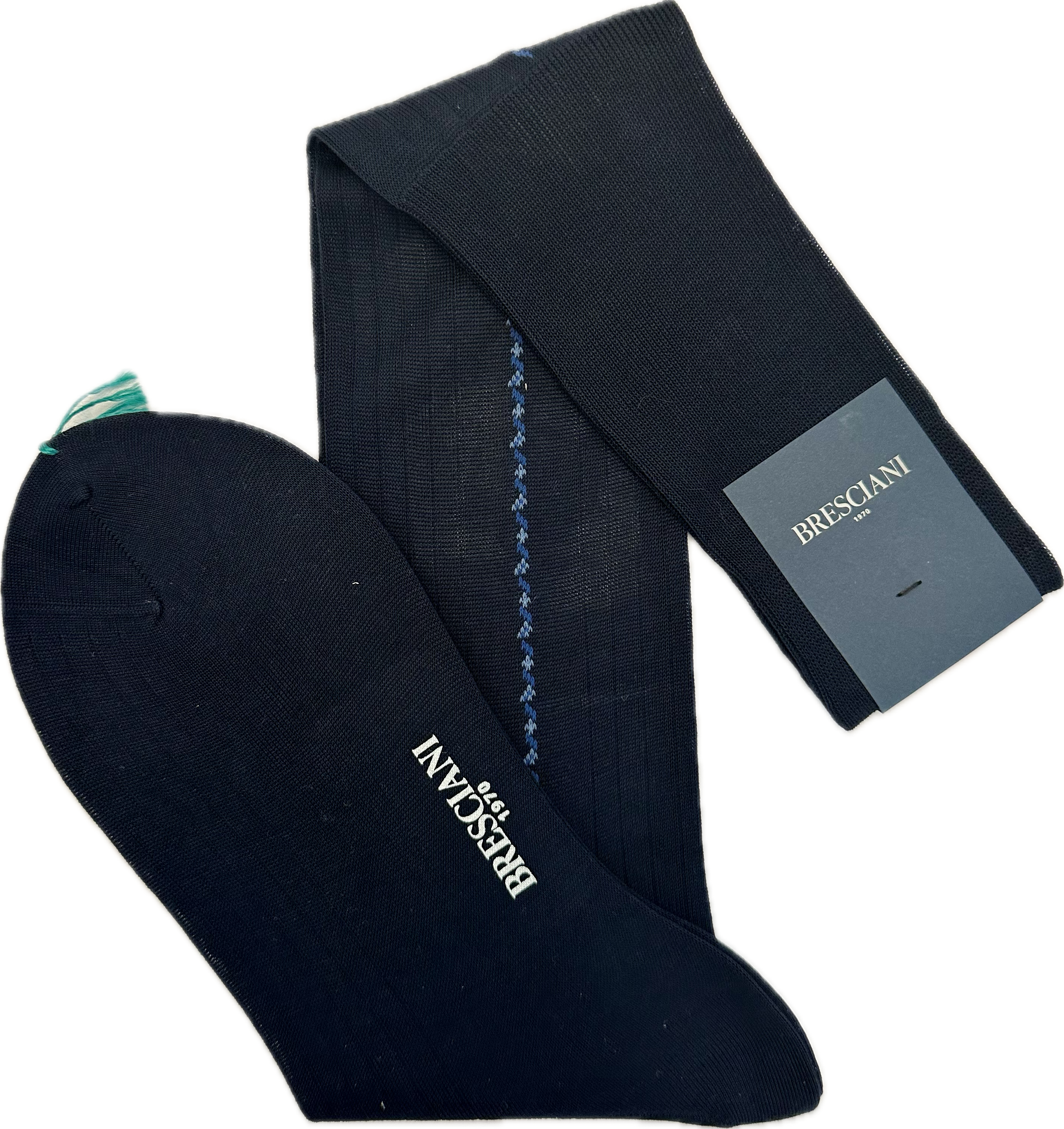 Calze cotone jacquard catenella navy Bresciani