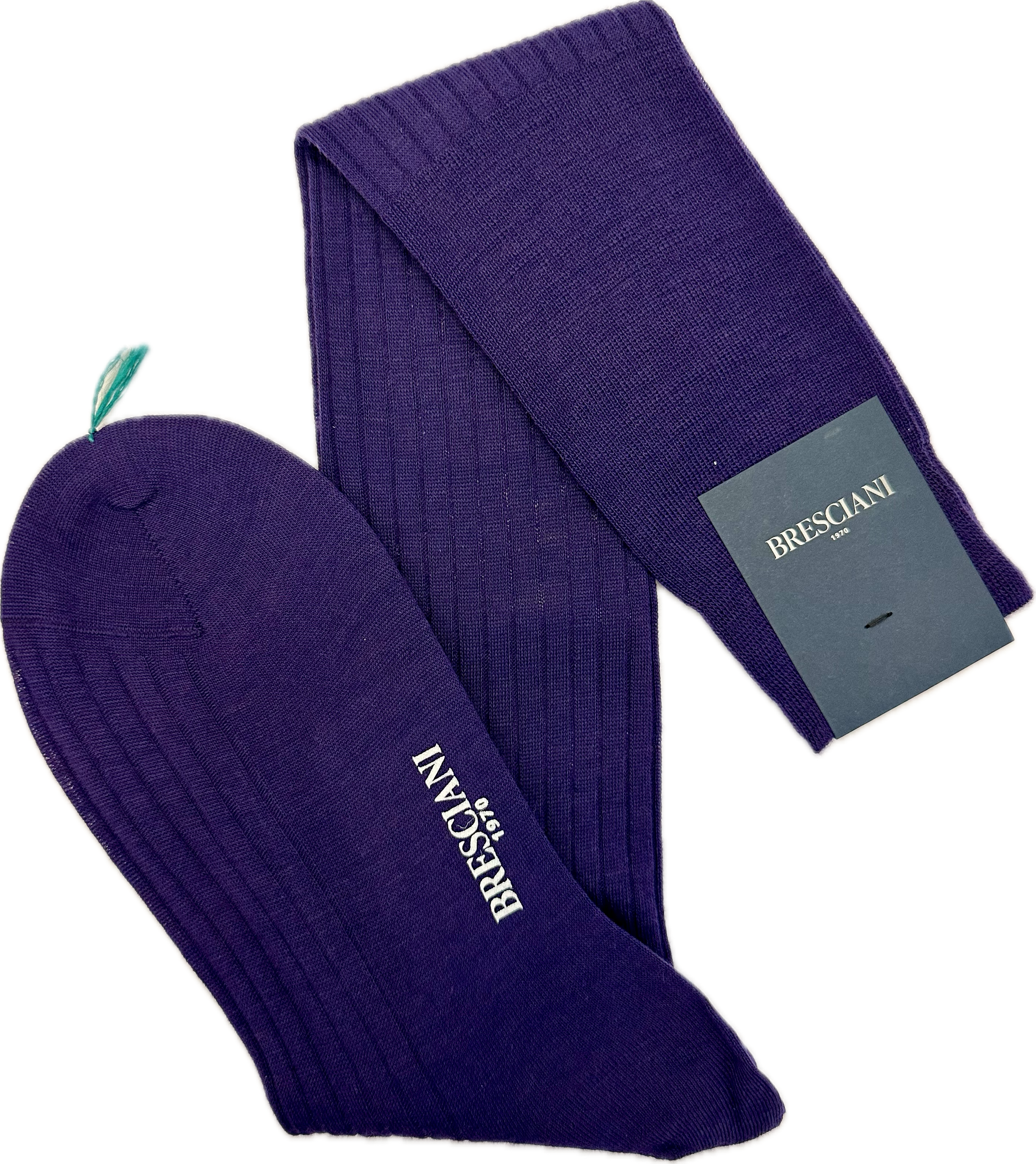 Calze lana tinta unita plum Bresciani