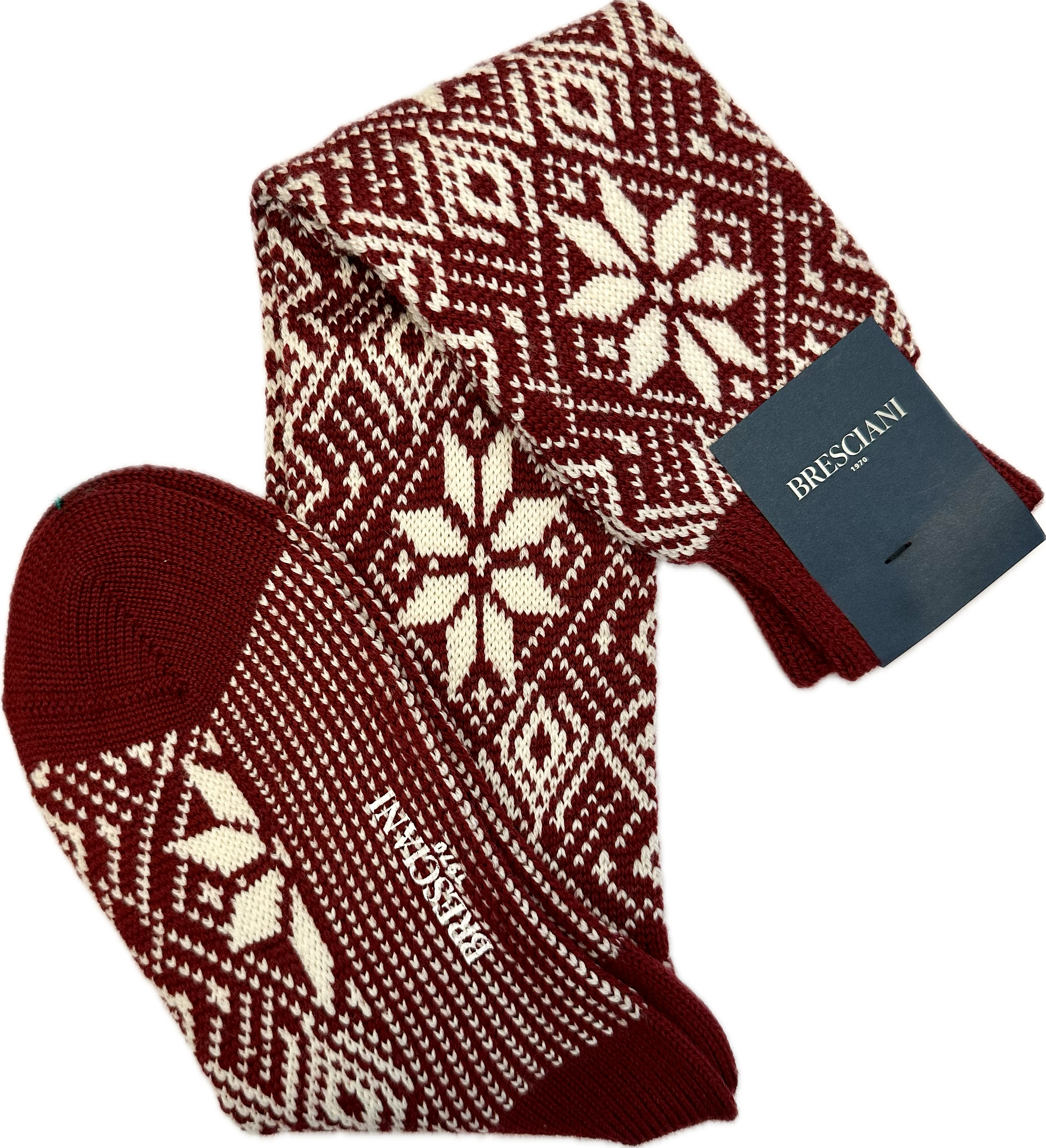Calze fantasia norvegese lana nebbiolo greggio Bresciani