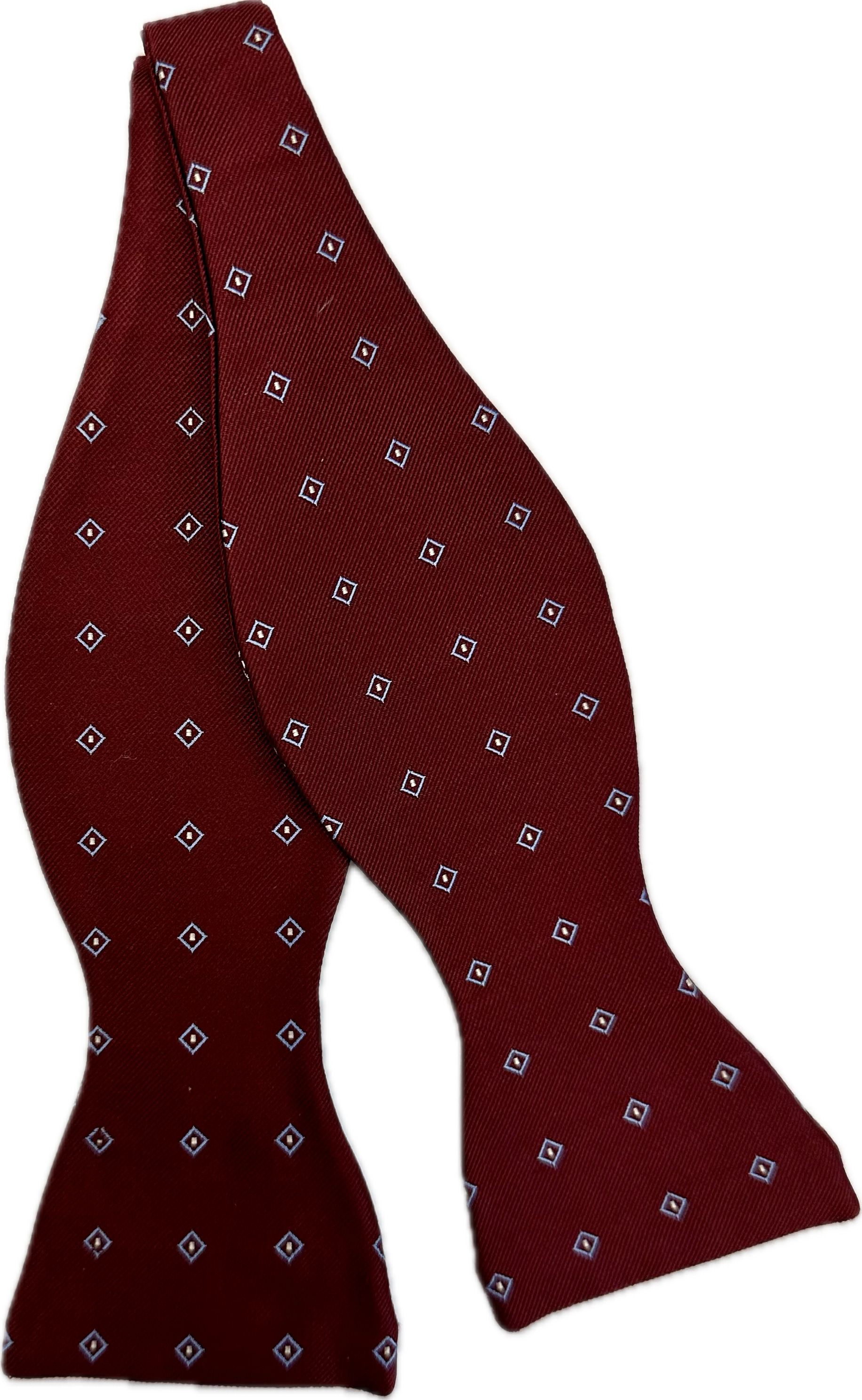 Self Bow tie seta fantasia geometrica bordeaux Monsieur