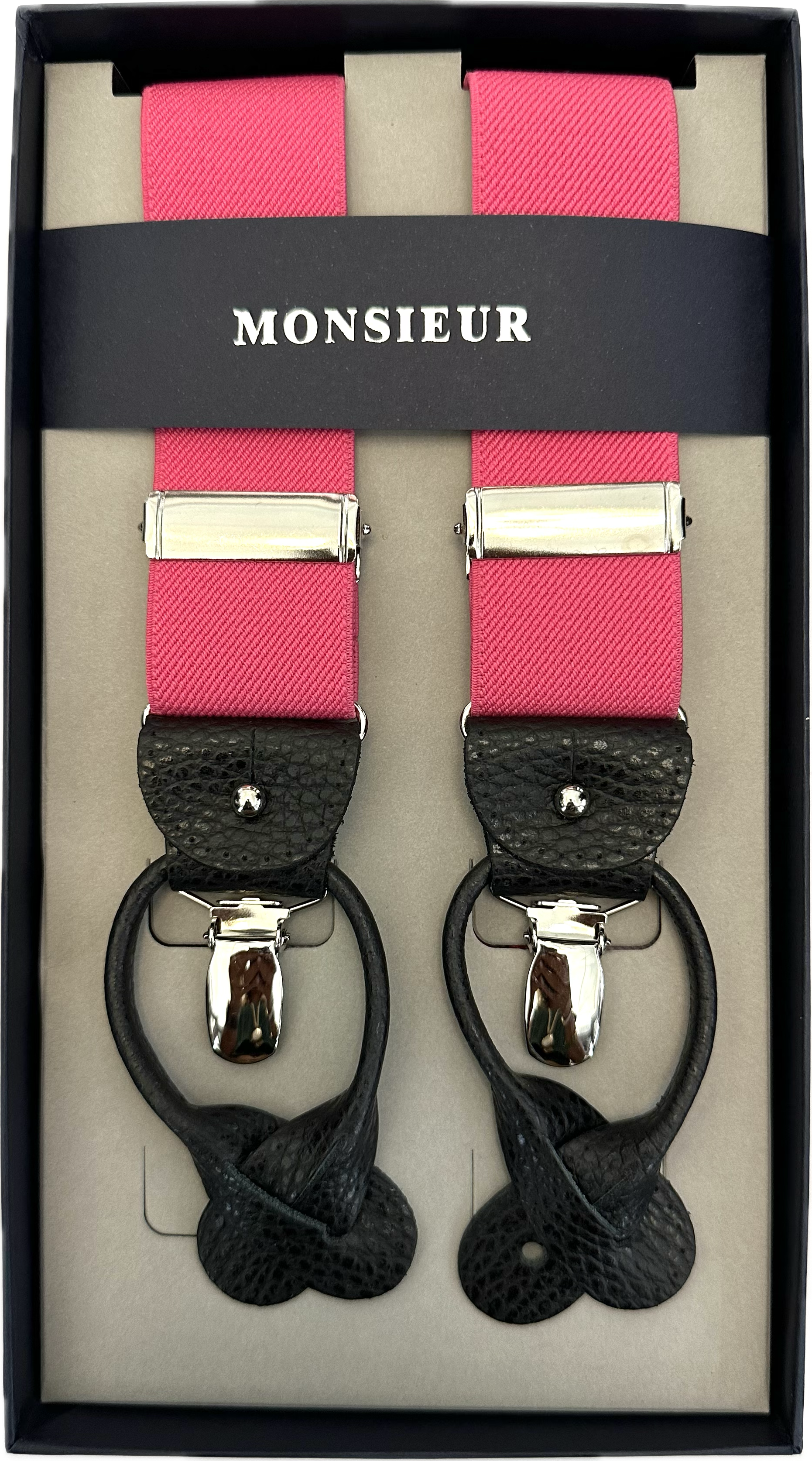 Bretelle tinta unita fucsia Monsieur