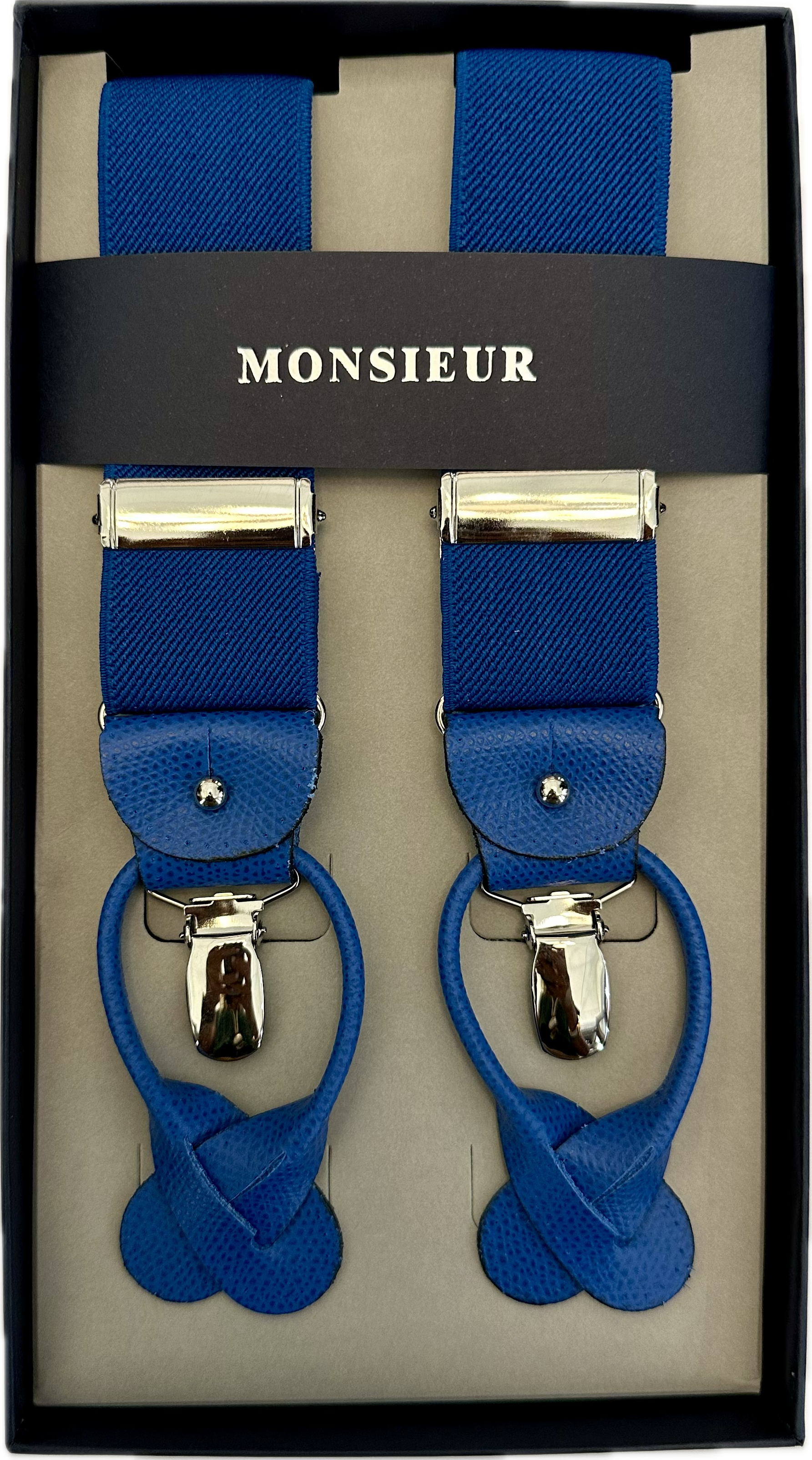 Bretelle tinta unita blu royal Monsieur