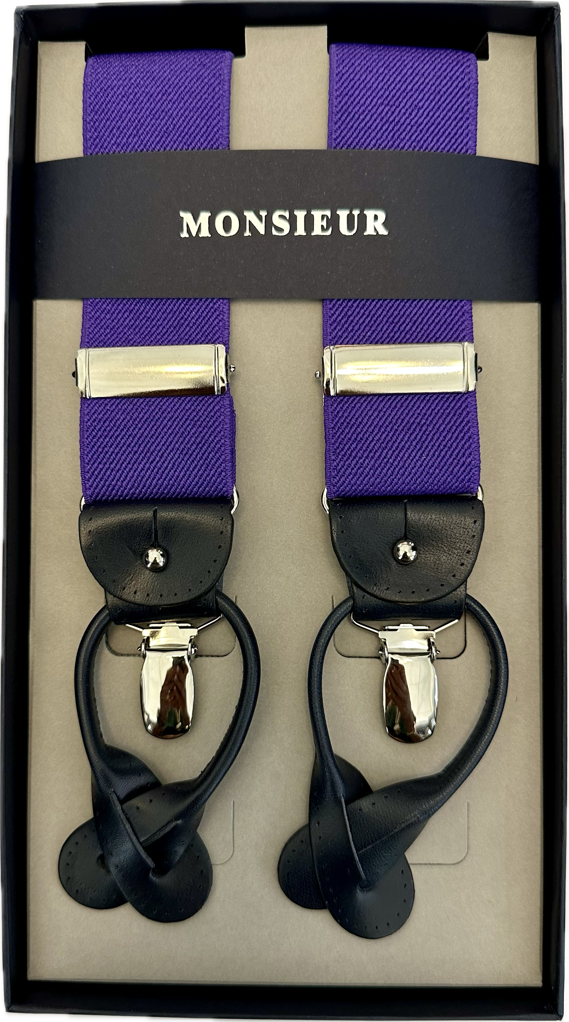 Bretelle tinta unita viola Monsieur