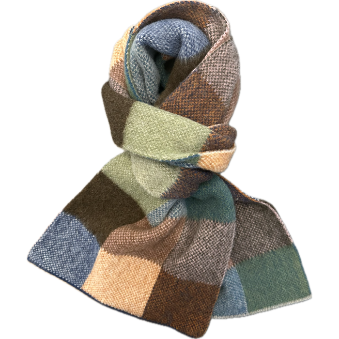 Sciarpa multicolor check lambswool verde Robert Mackie