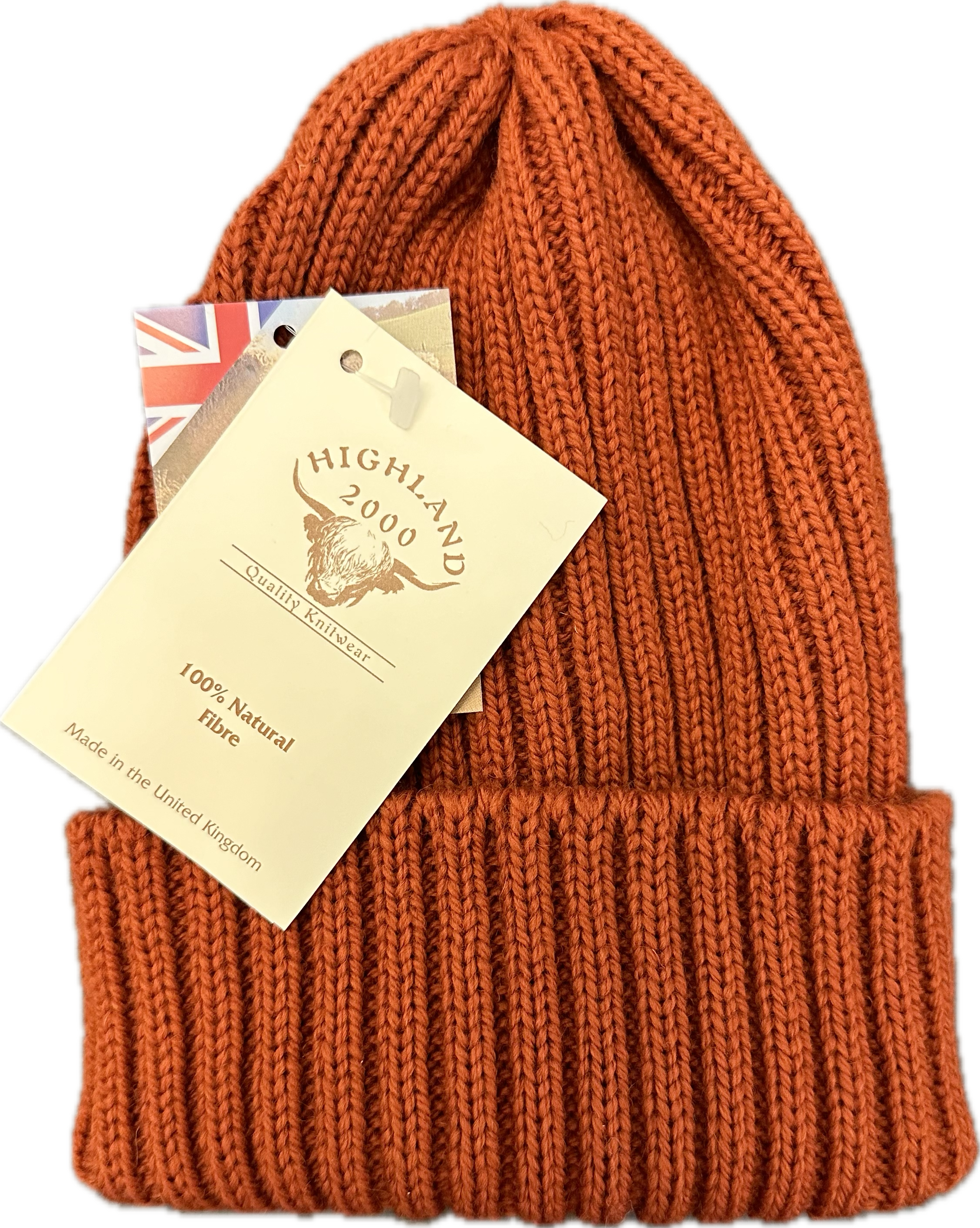 Cuffia coste tinta unita arancione Highland2000