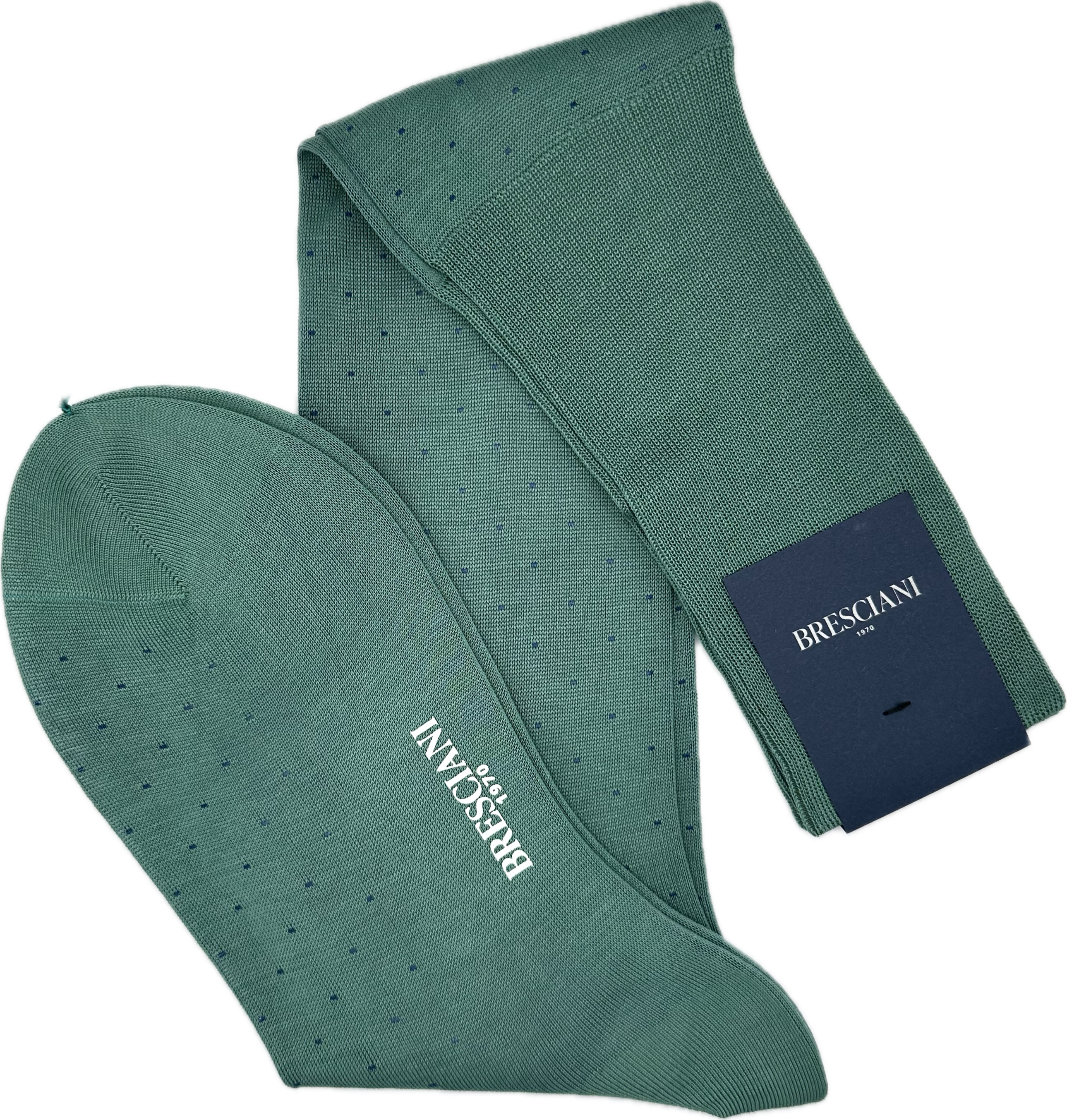 Calze micro pois menta oceano Bresciani