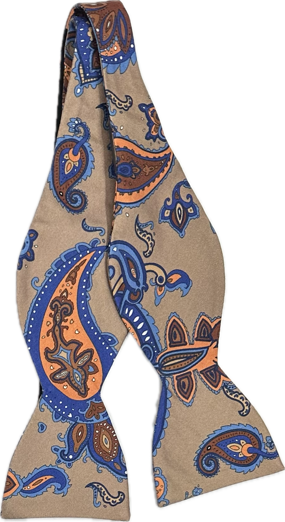 Self bow tie seta macro paisley beige Monsieur