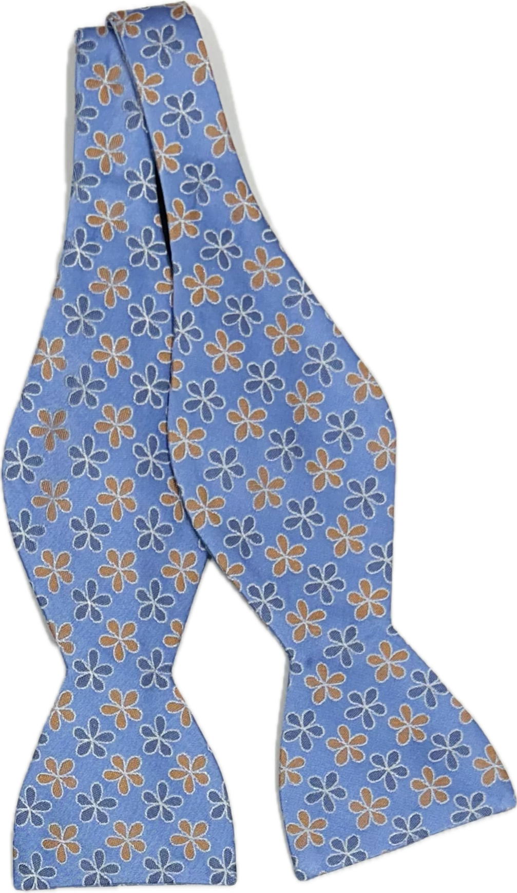 Self bow tie seta fantasia fiori celeste Monsieur
