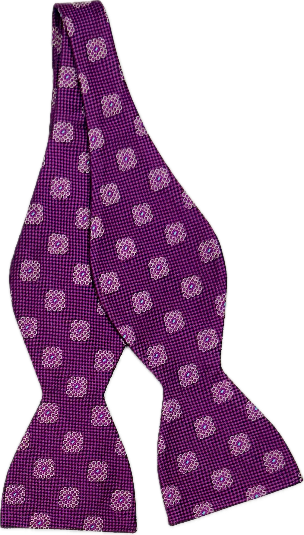 Self bow tie seta medaglioni porpora Monsieur