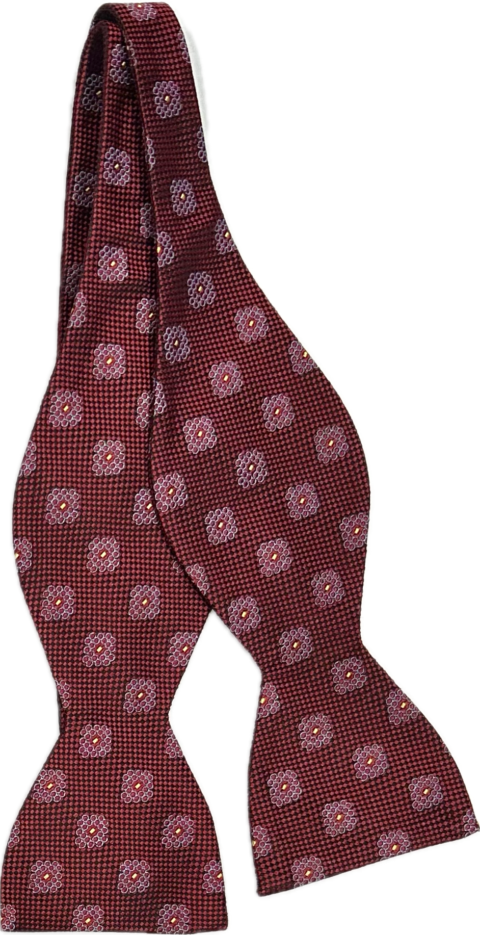 Self bow tie seta medaglioni rossa Monsieur