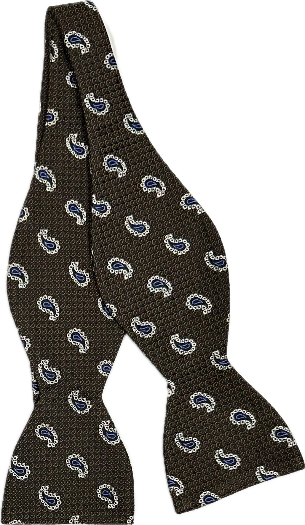 Self bow tie seta paisley moro Monsieur