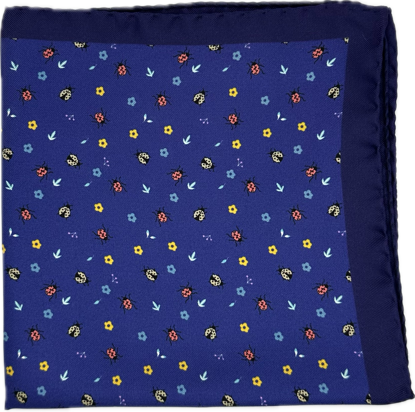 Pocket square coccinelle fiorellino blu copiativo Fefè