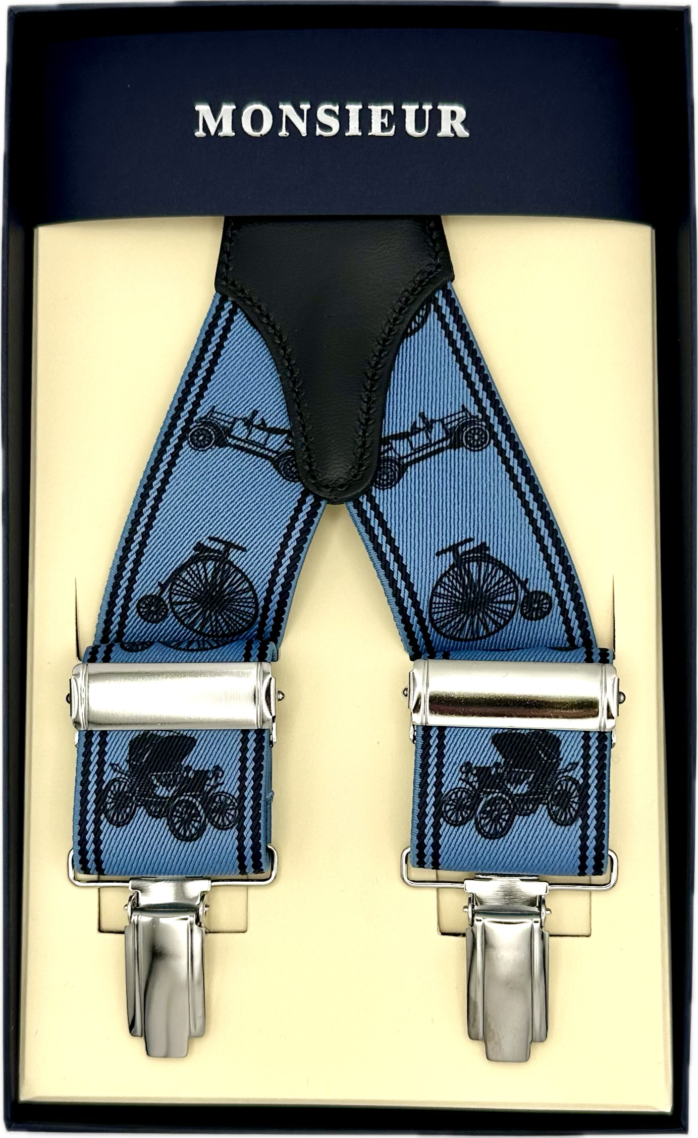 Bretelle elastico clip fantasia auto avio Monsieur