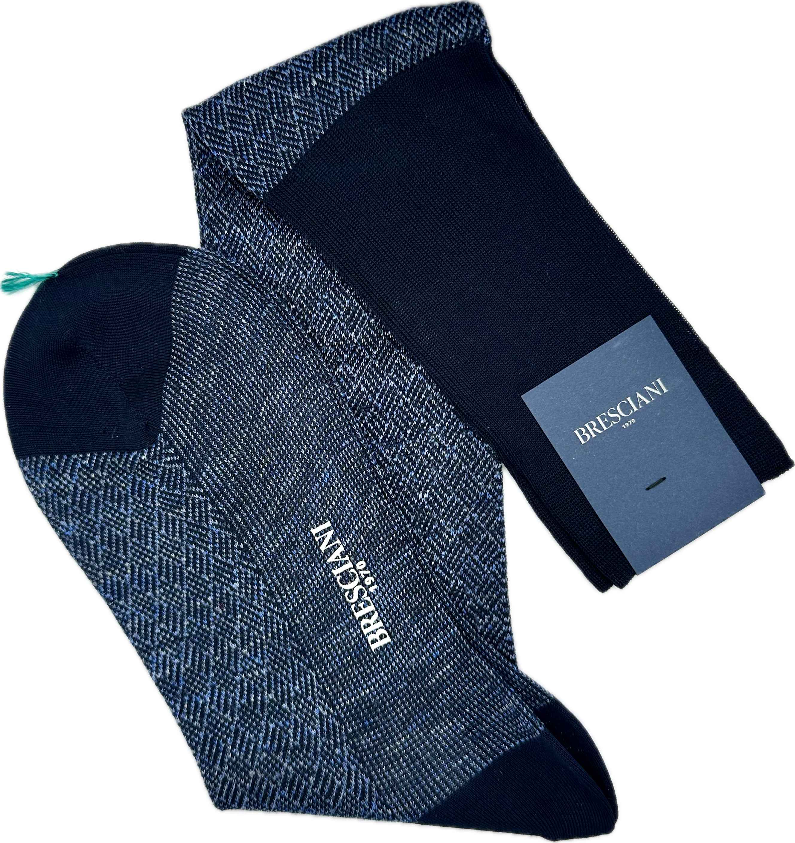 Calze fantasia navy jeans Bresciani