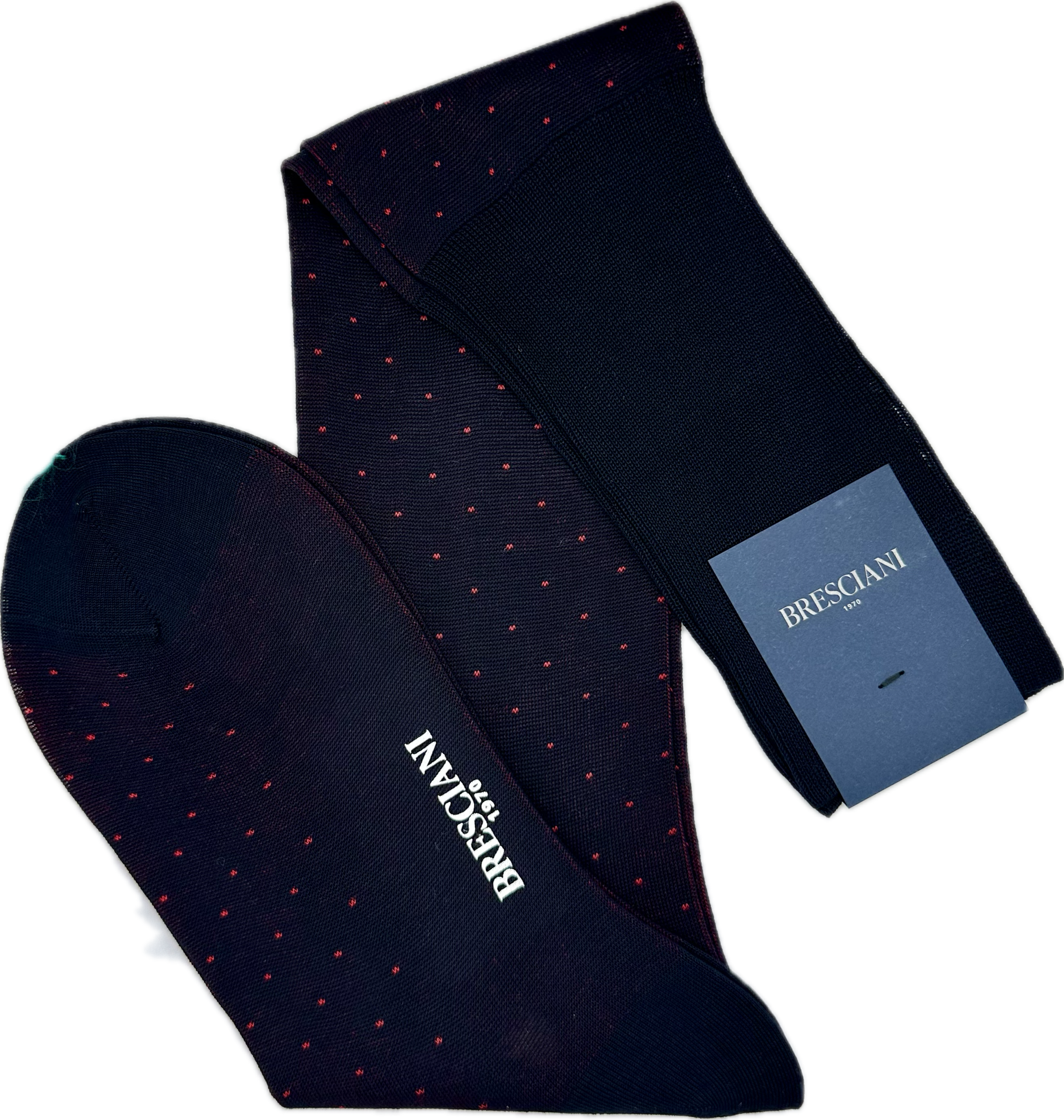 Calze micro pois blu rosso Bresciani