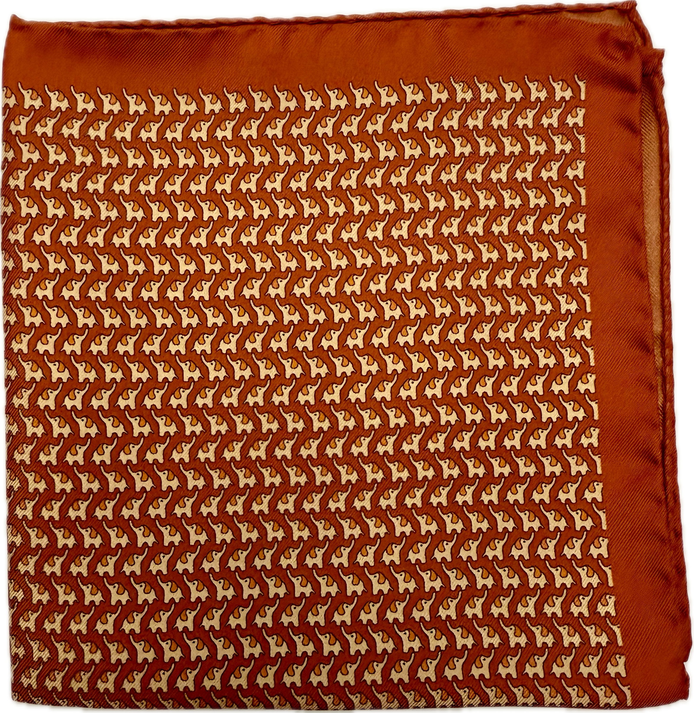 Pocket square elefantino arancio Fefè