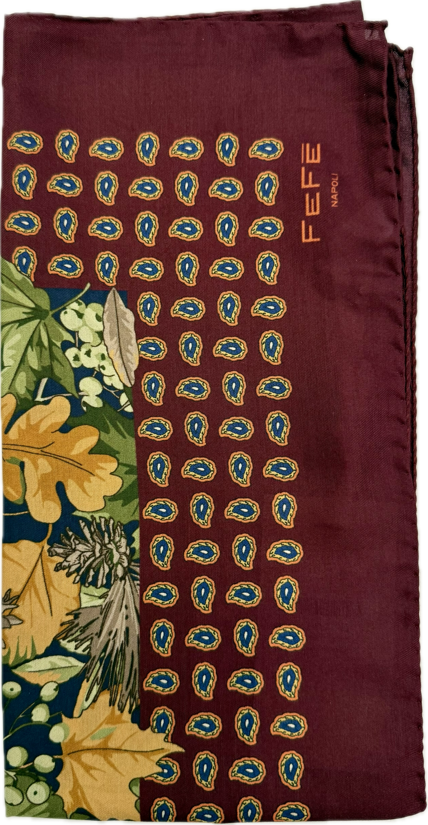 Sciarpa bandana cotone seta beccaccia bordeaux Fefè