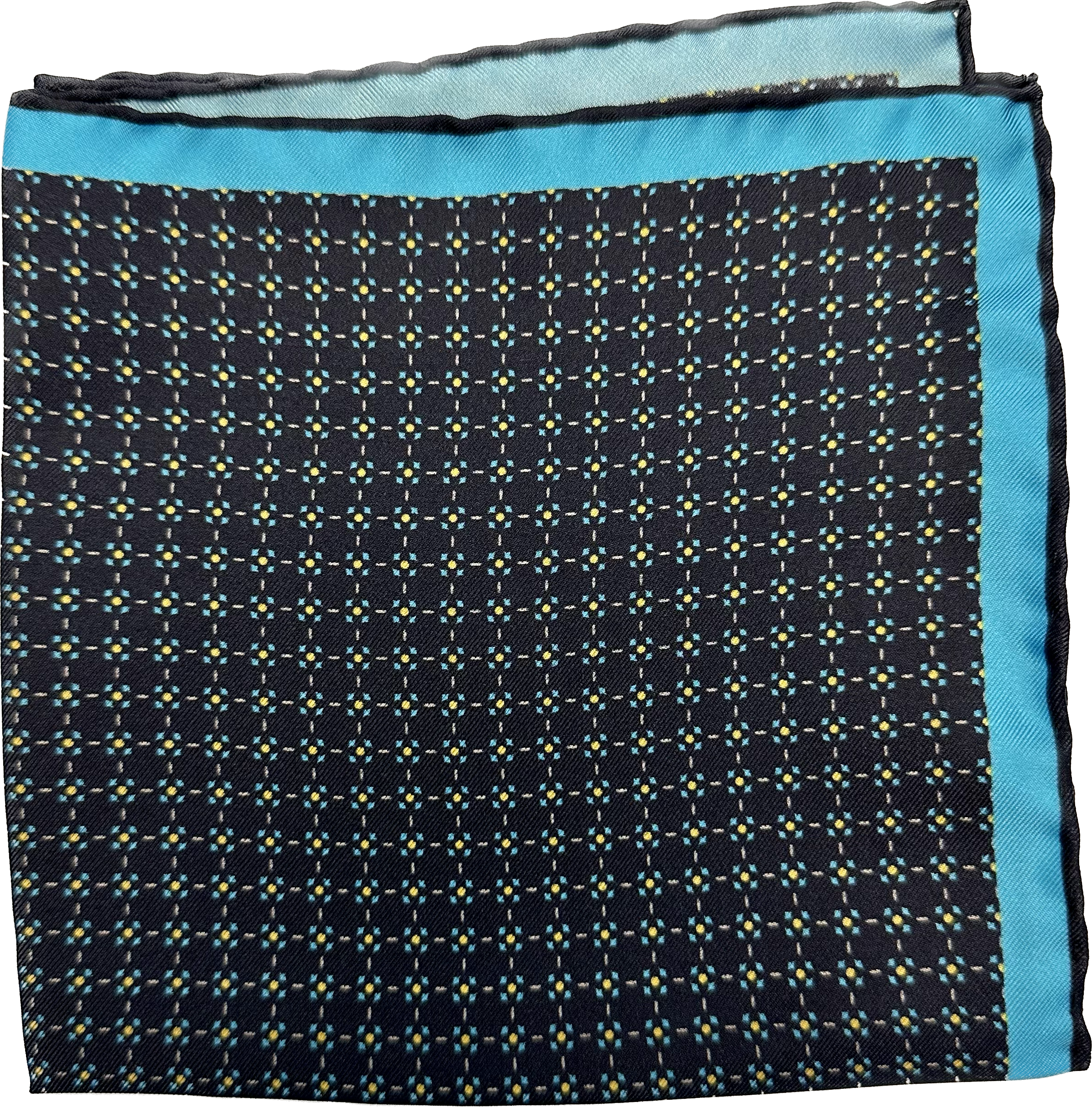 Pocket square fantasia cravatta blu seta Fefè