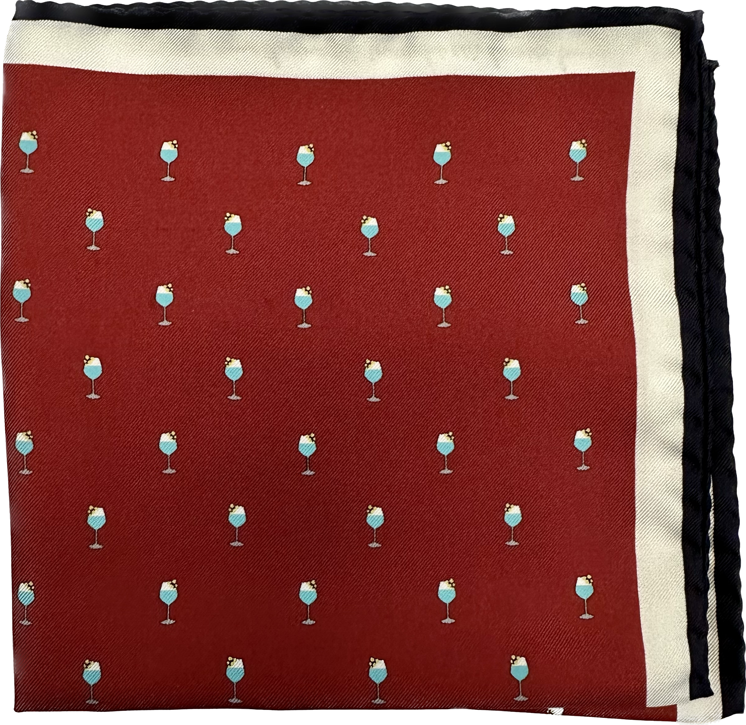Pocket square bicchiere vino rossa scura seta Fefè
