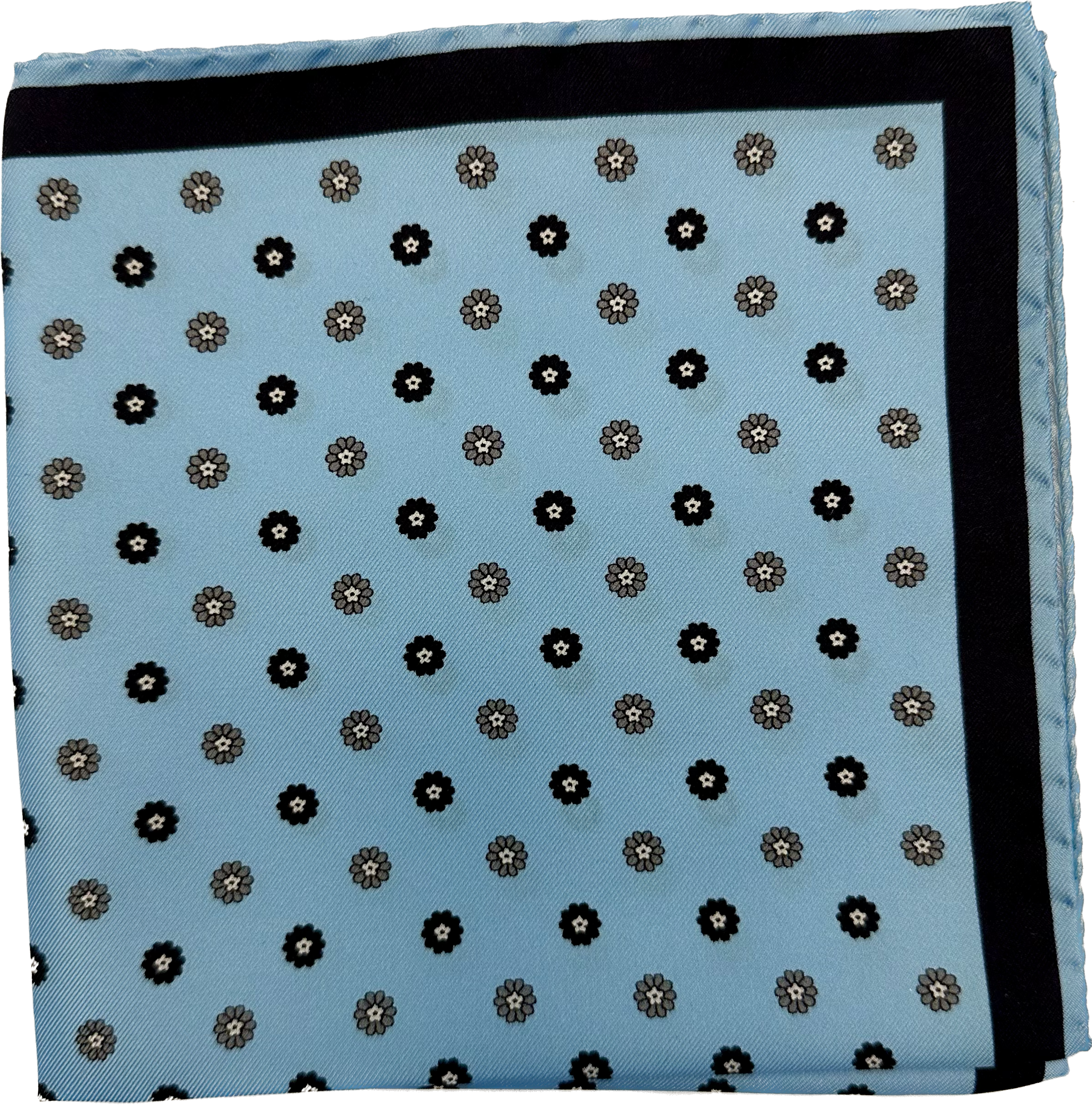 Pocket square fiorellini azzurra seta Fefè