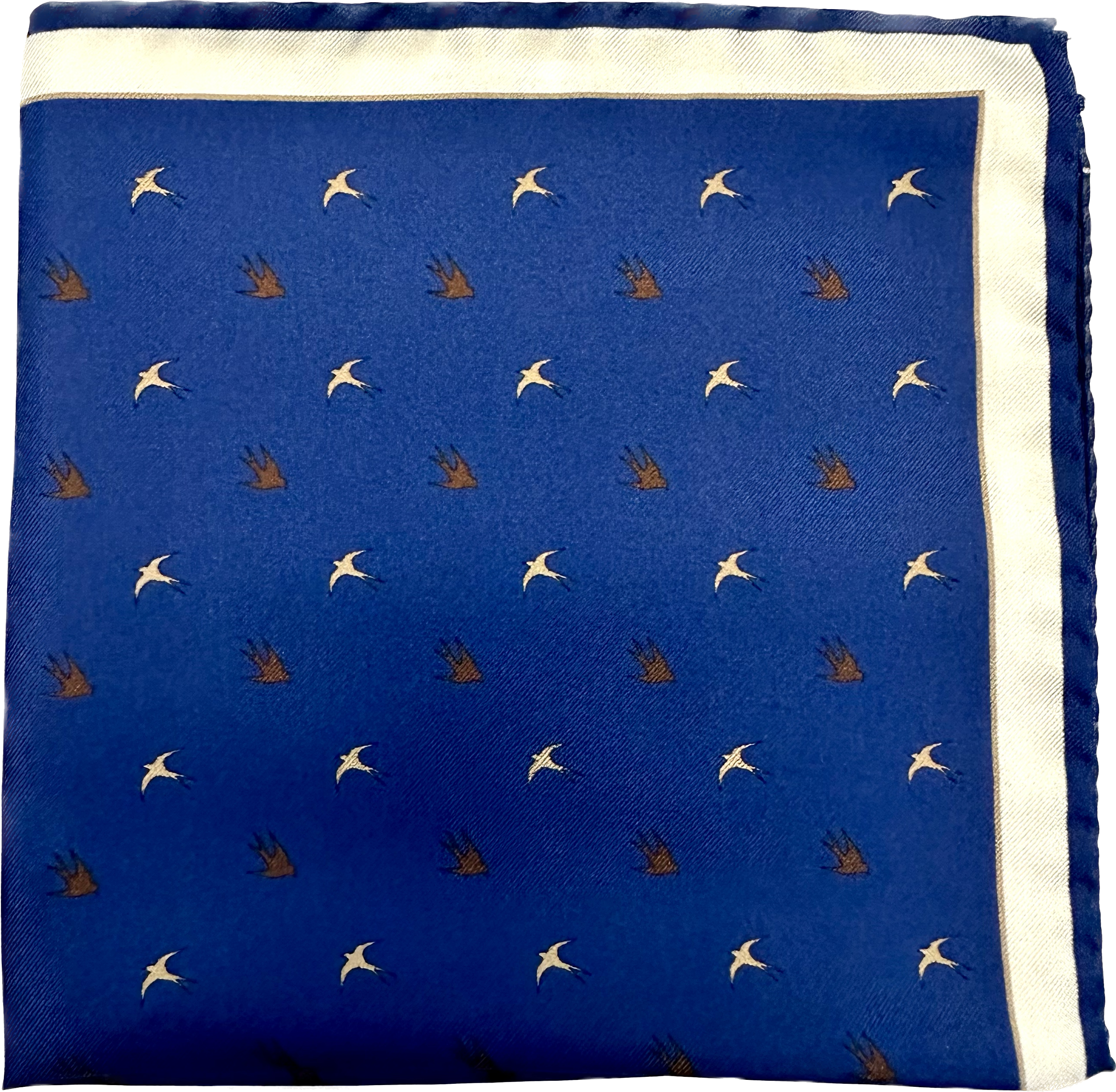 Pocket square rondini cobalto seta Fefè