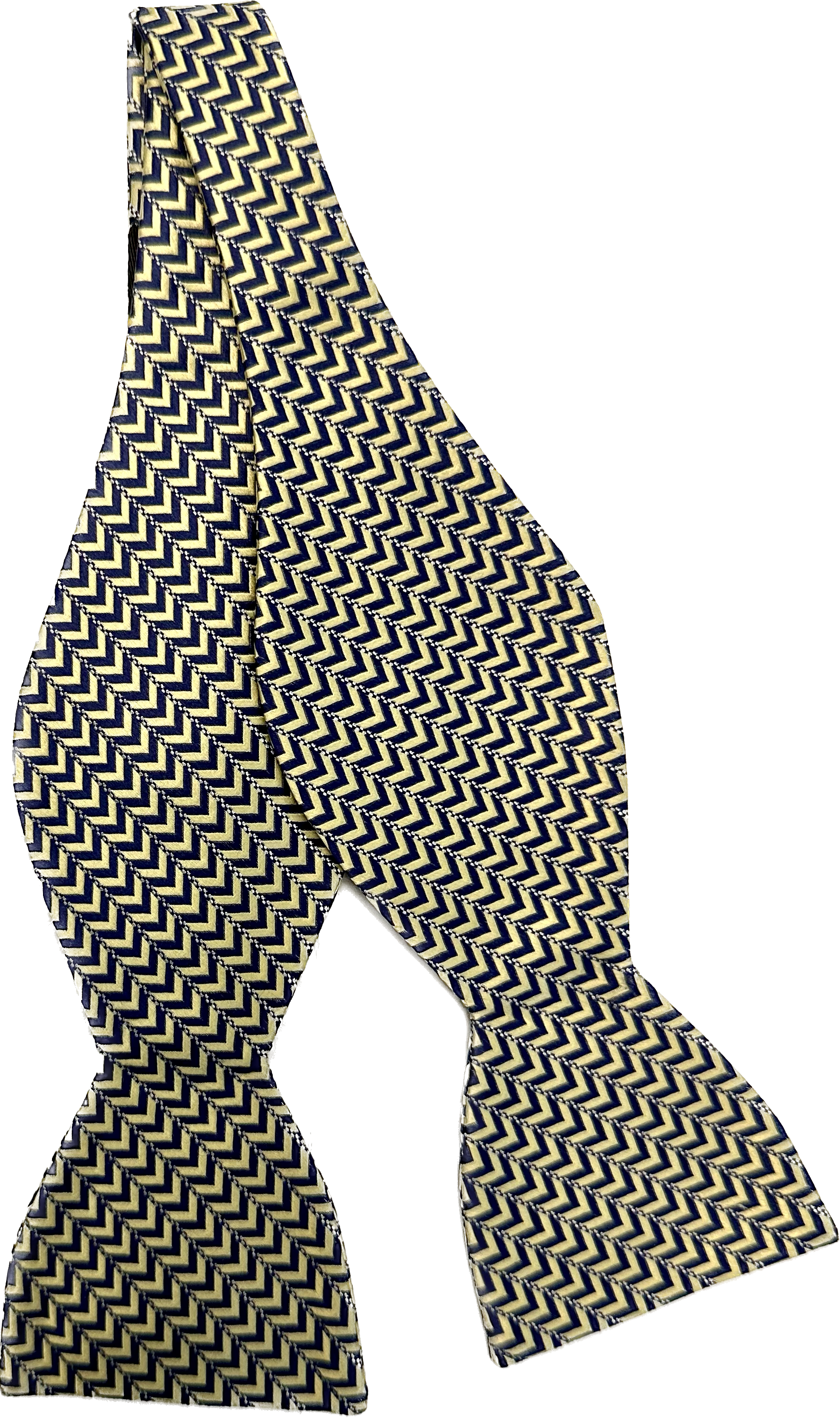 Self bow tie seta rescato blu giallo Monsieur