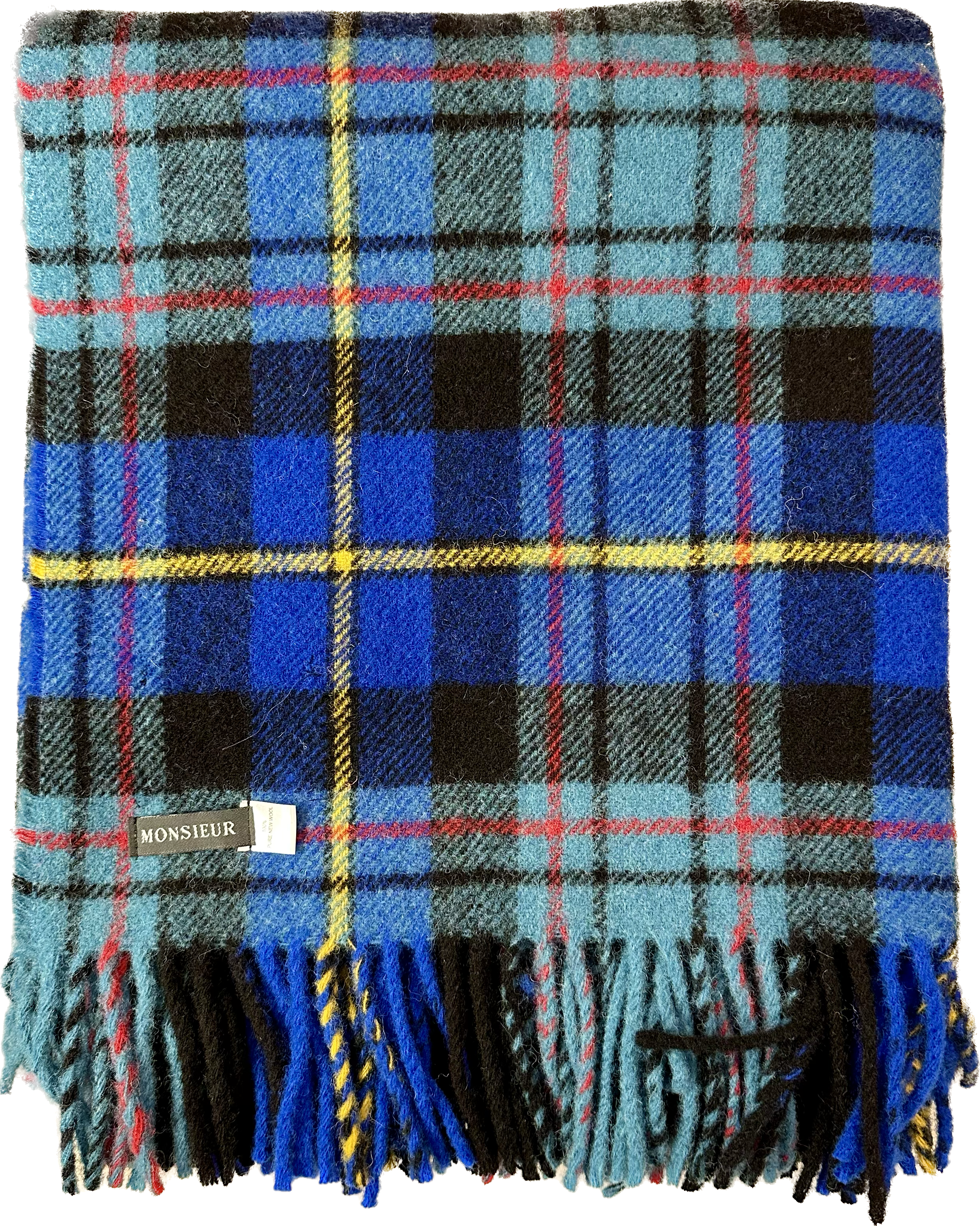 Plaid lana tartan McRae blue Monsieur