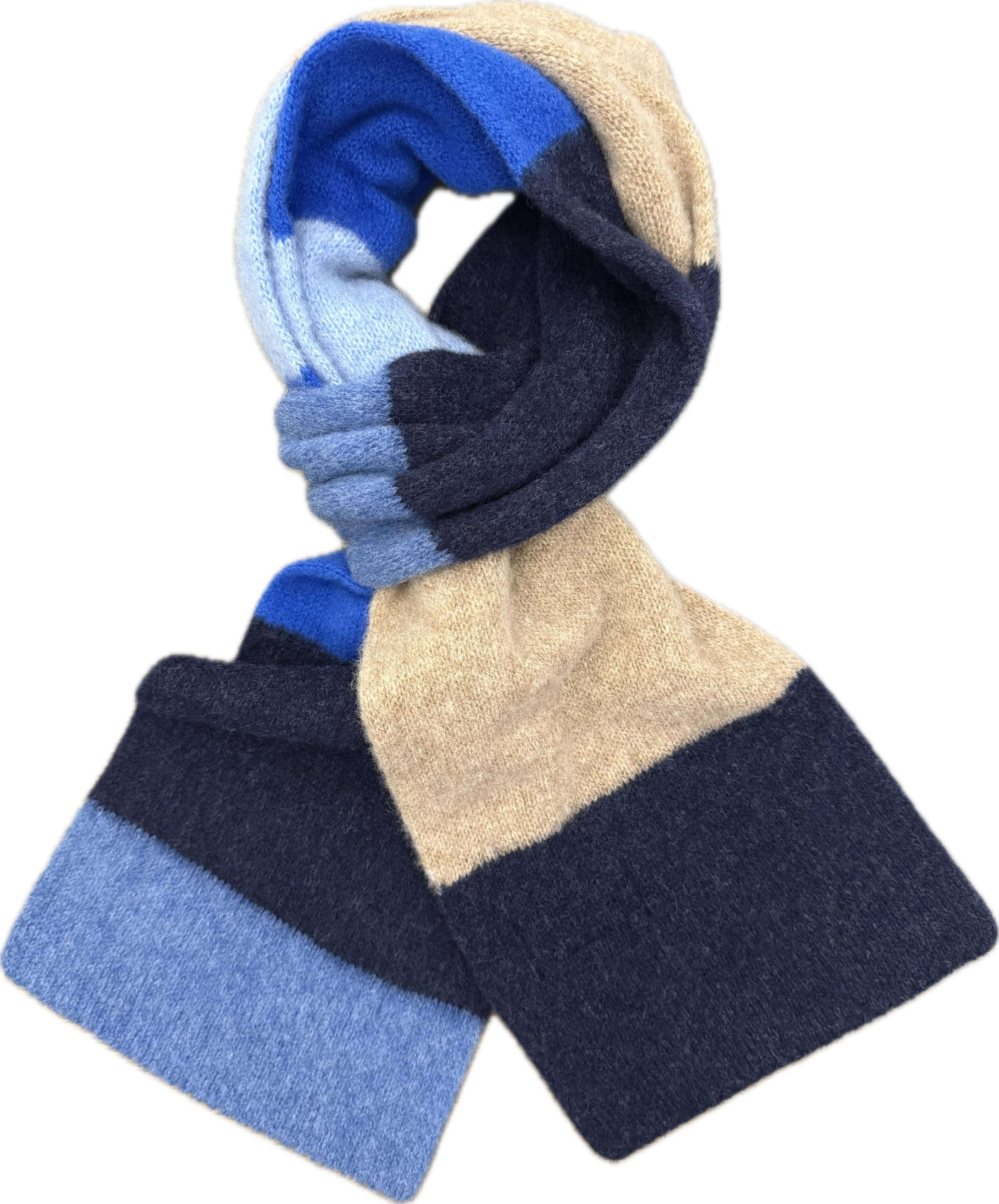 Sciarpa tubolare multicolor lambswool verde blu beige celeste royal Robert Mackie