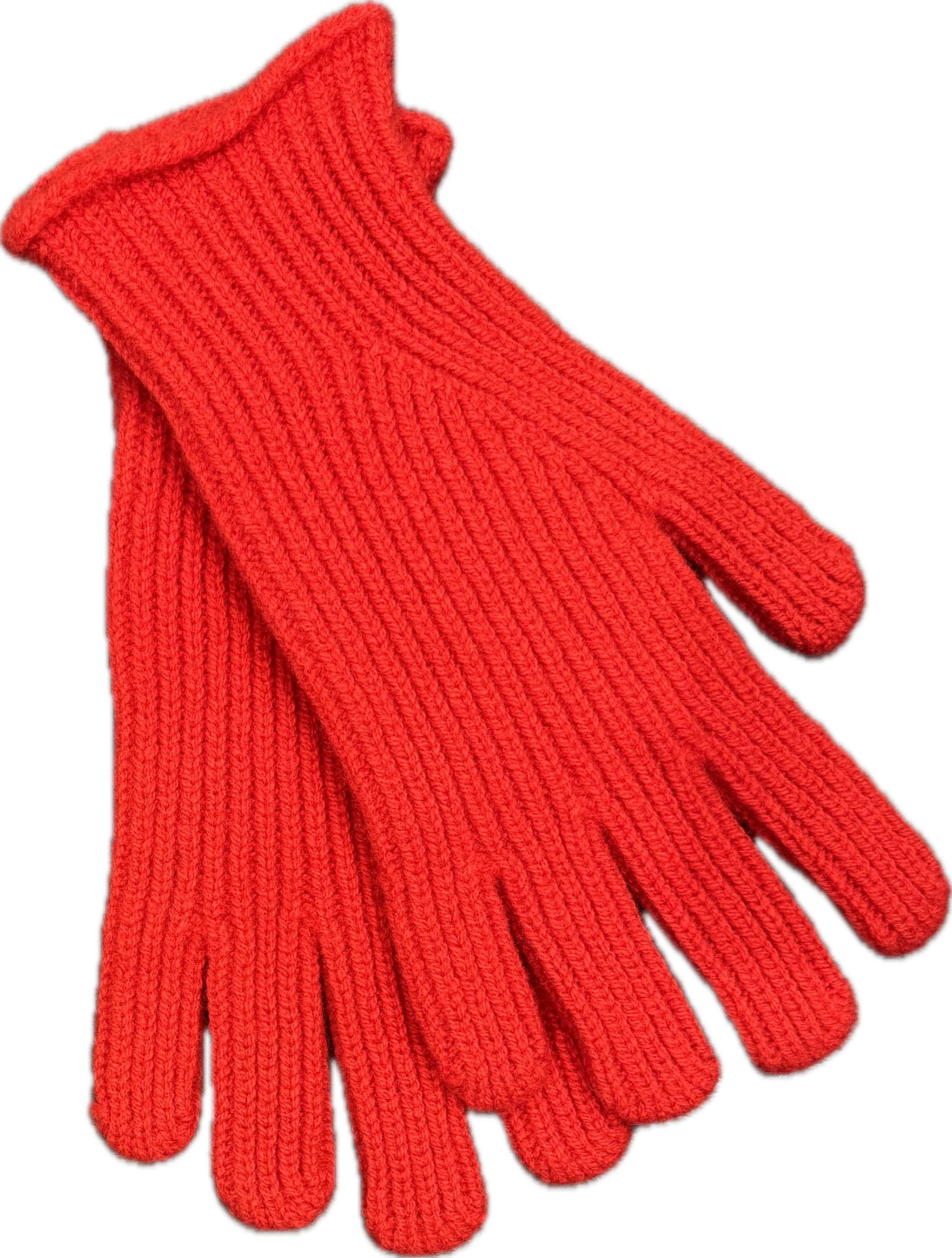 Guanto coste lambswool rosso scarlet Robert Mackie
