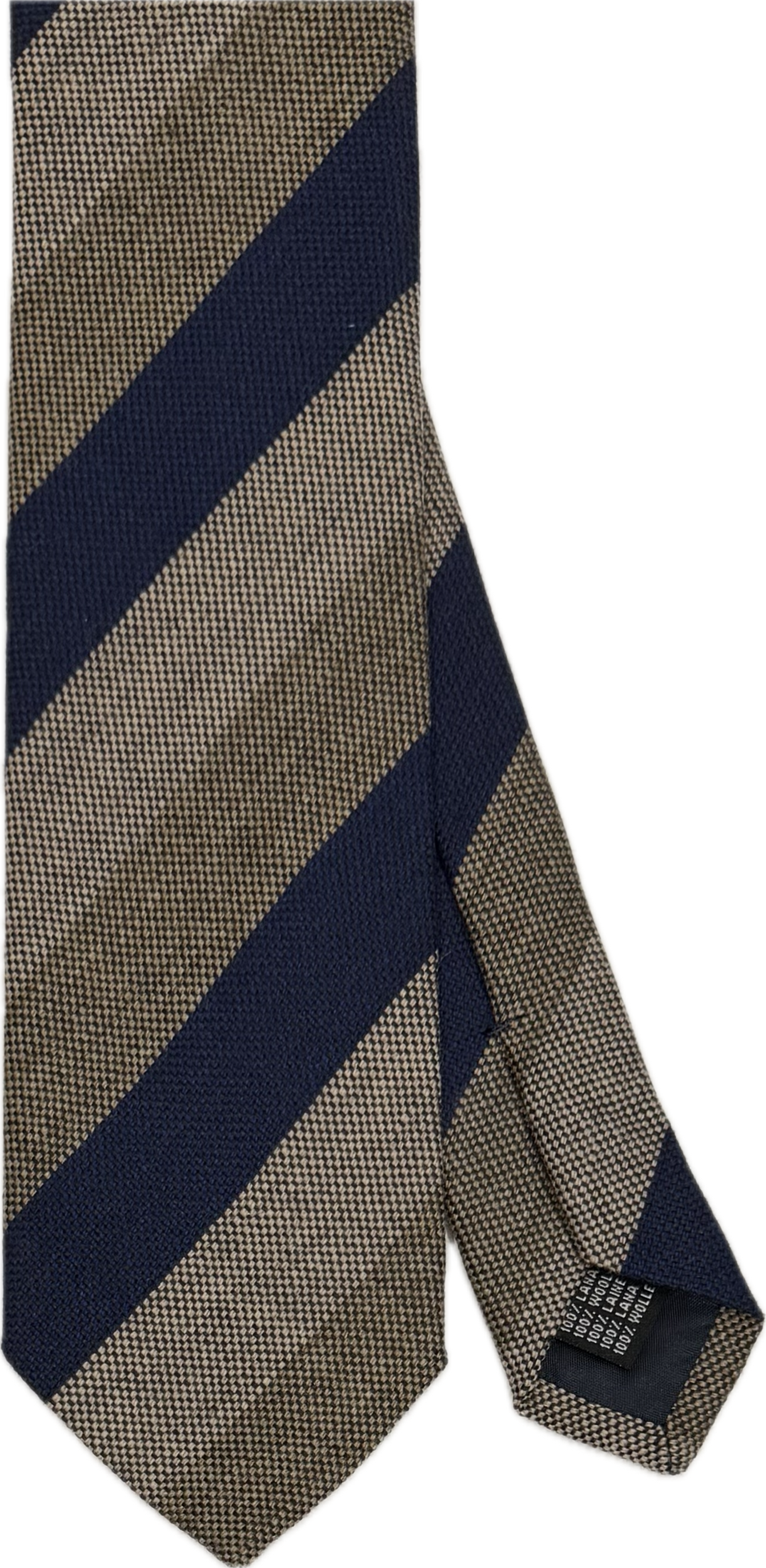 Cravatta lana regimental beige royal blue tortora Monsieur