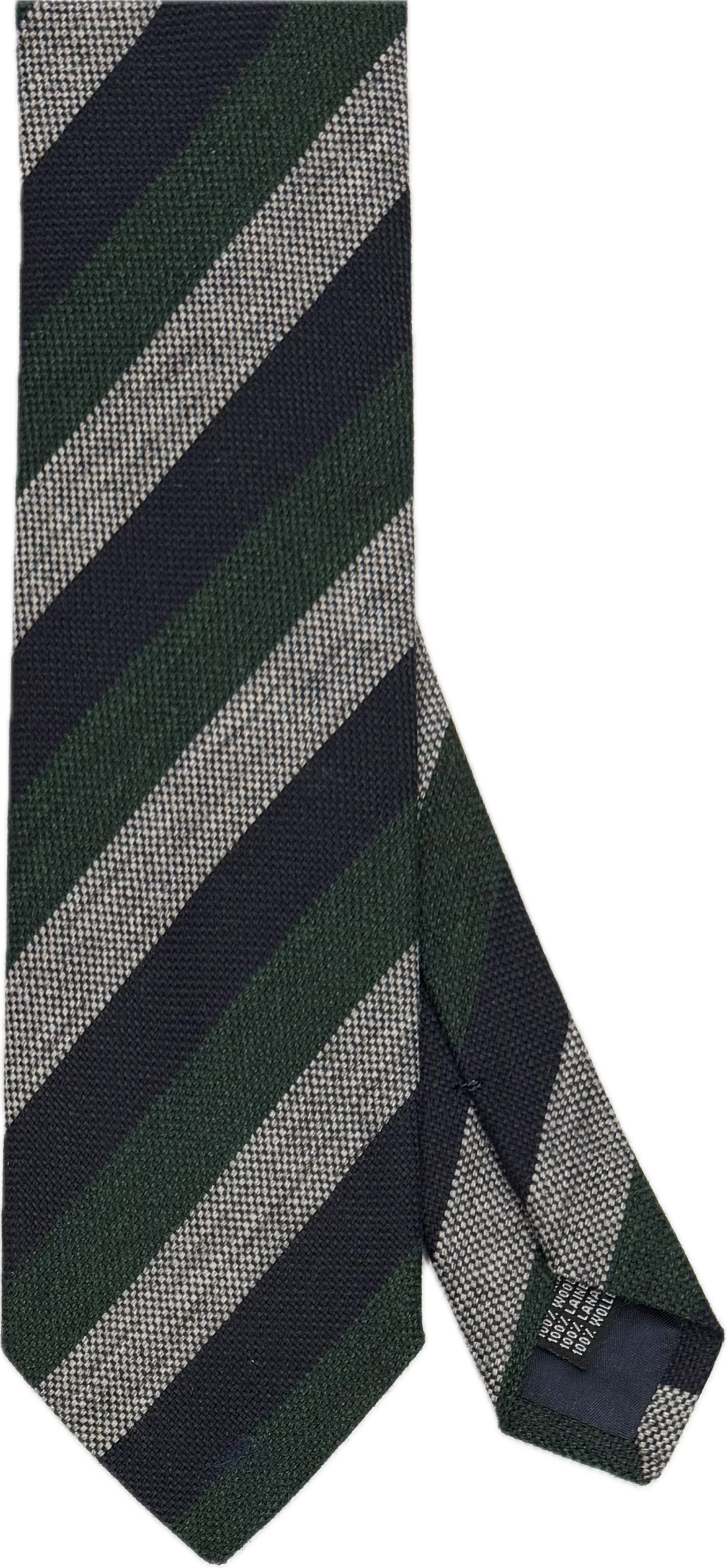 Cravatta lana regimental grigia navy verde Monsieur